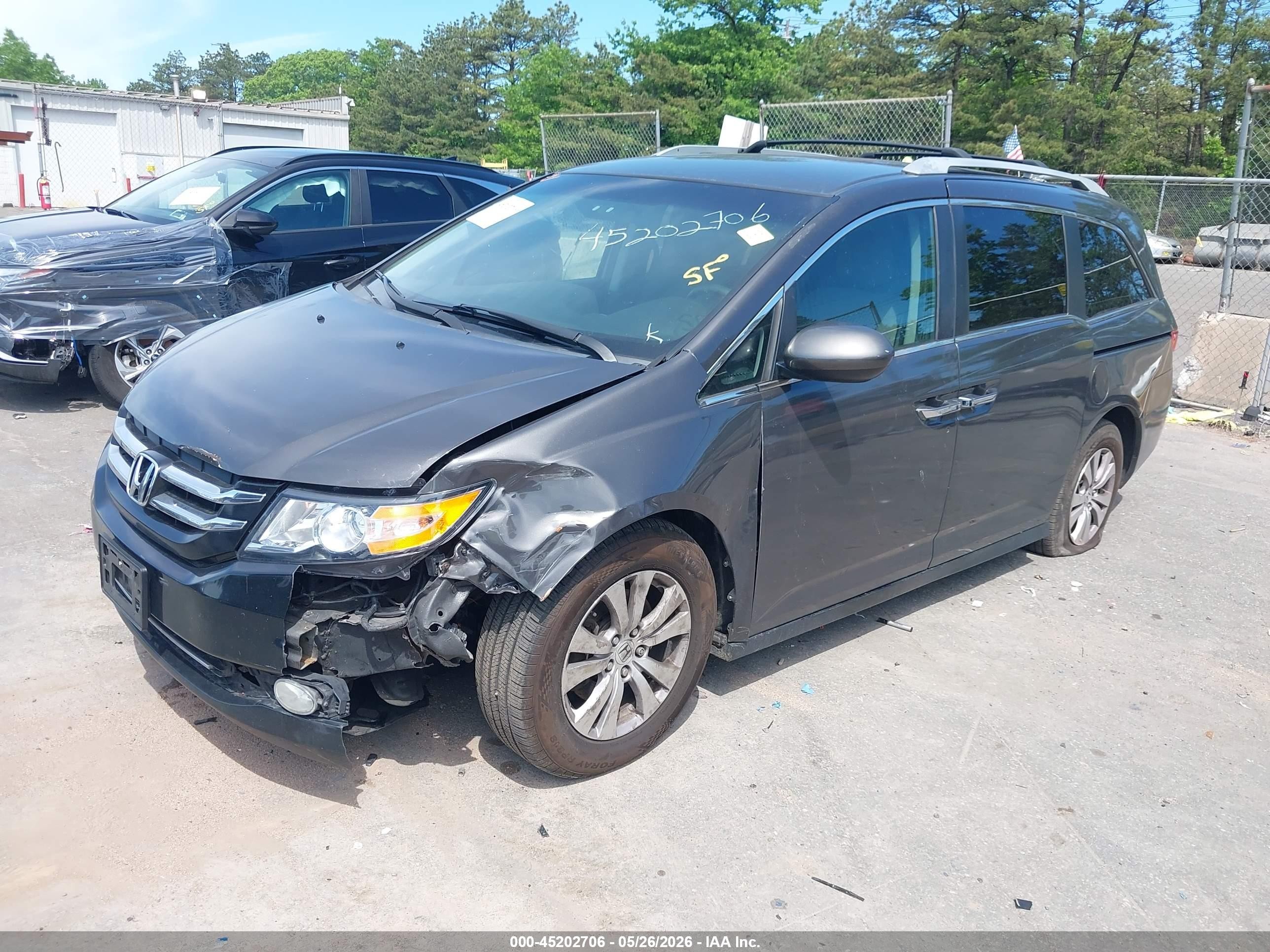 2014 Honda Odyssey Ex Gray vin: 5FNRL5H43EB112089