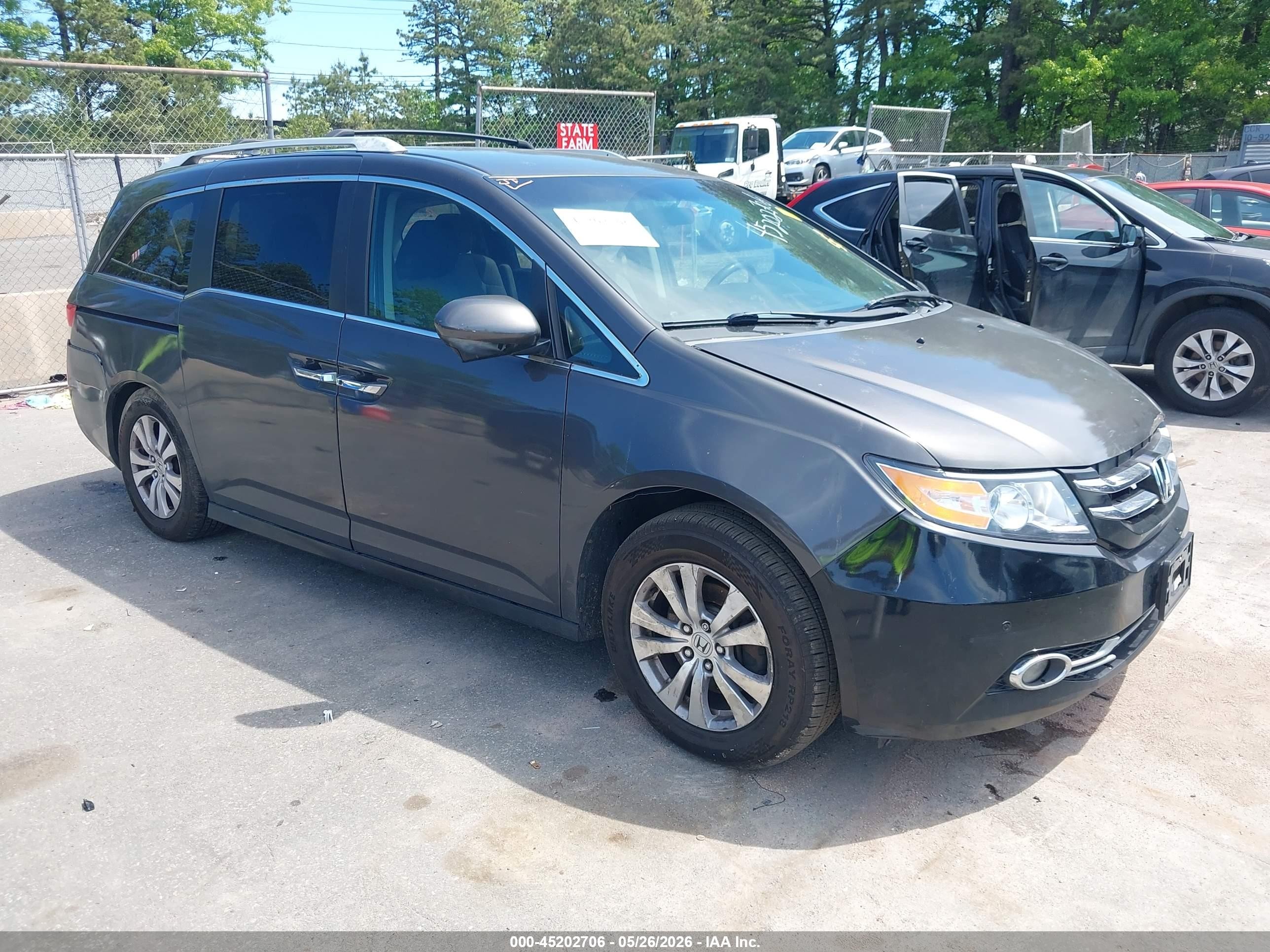 2014 Honda Odyssey Ex Gray vin: 5FNRL5H43EB112089