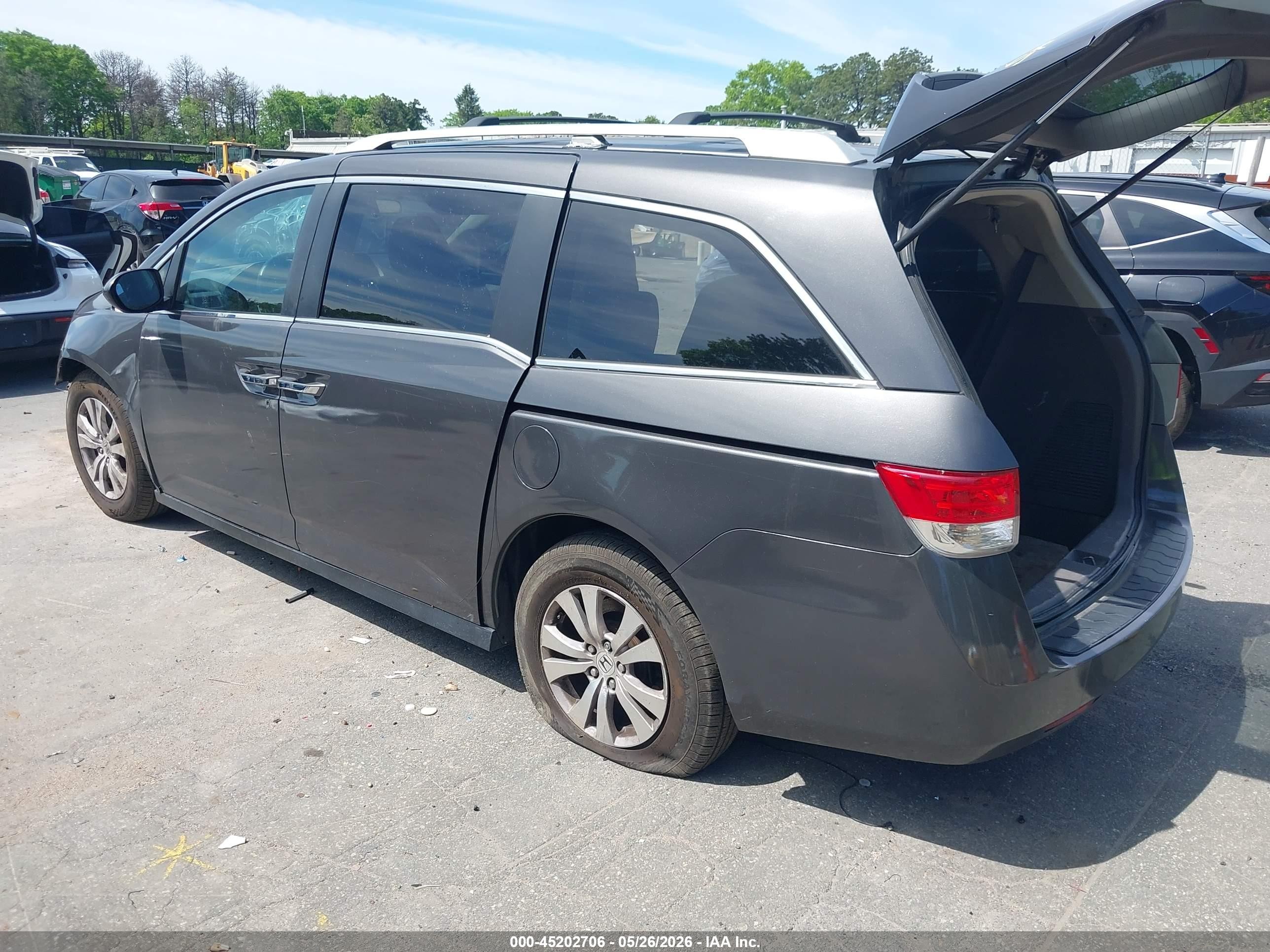 2014 Honda Odyssey Ex Gray vin: 5FNRL5H43EB112089