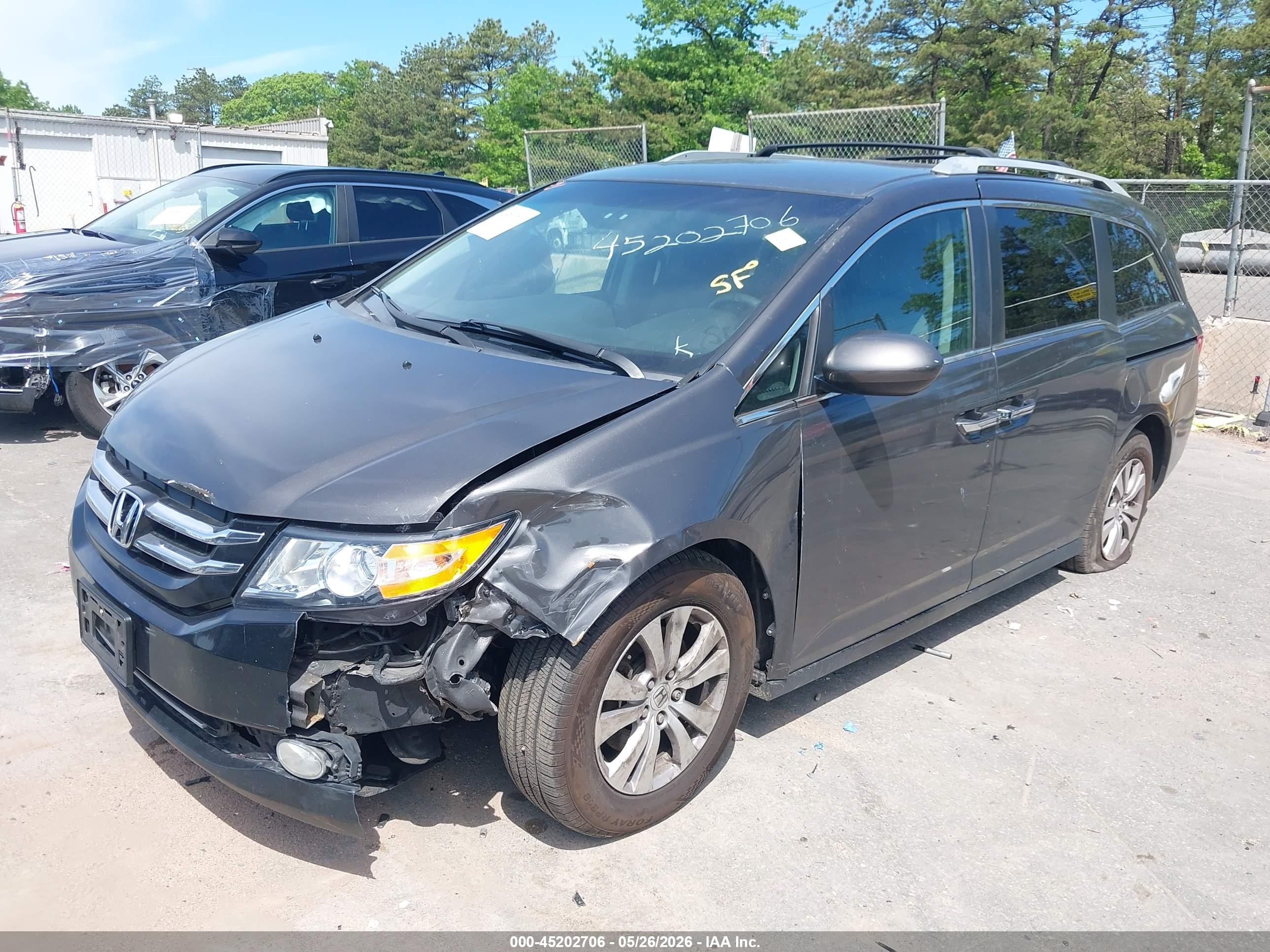 2014 Honda Odyssey Ex Gray vin: 5FNRL5H43EB112089