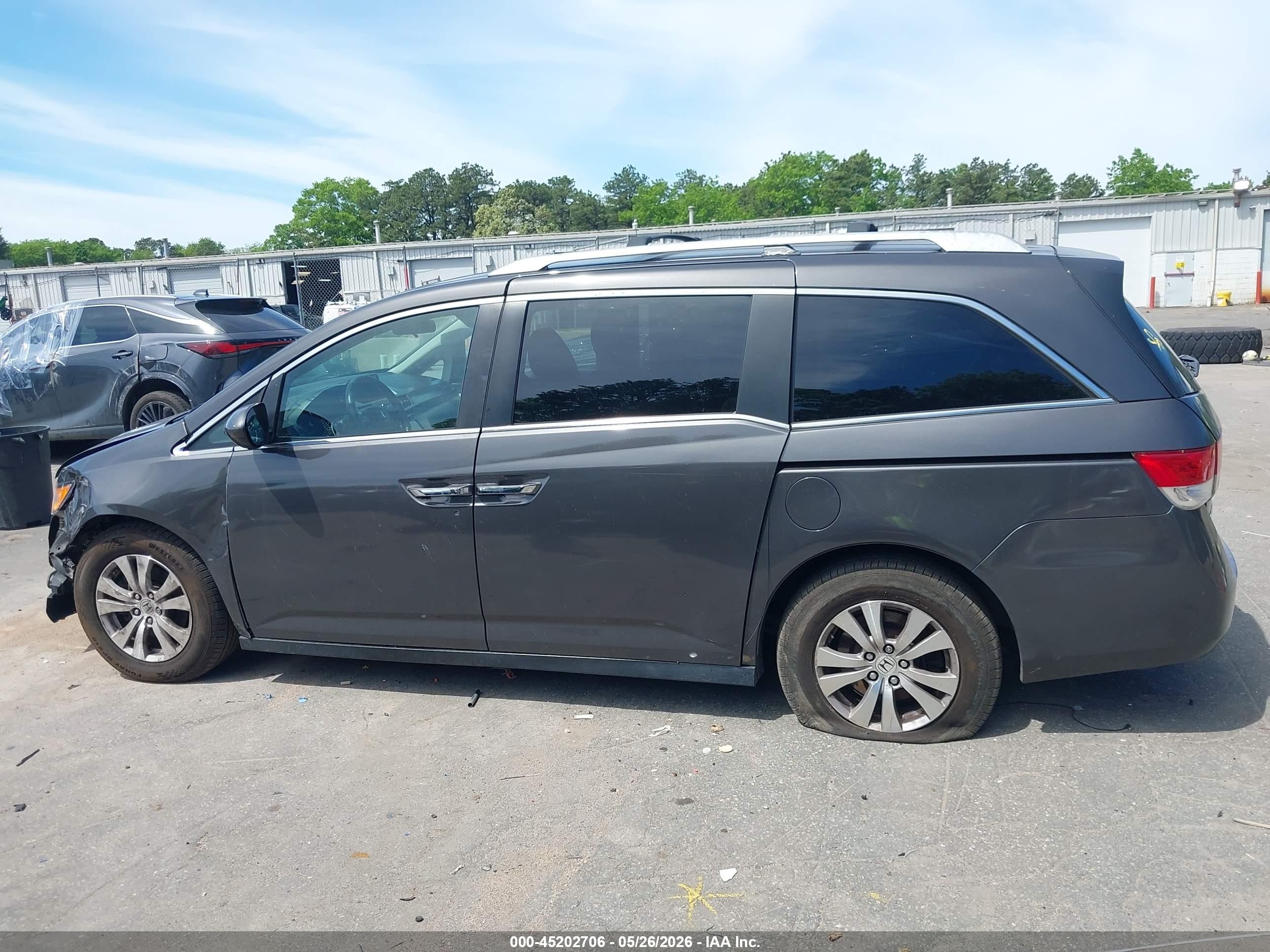 2014 Honda Odyssey Ex Gray vin: 5FNRL5H43EB112089