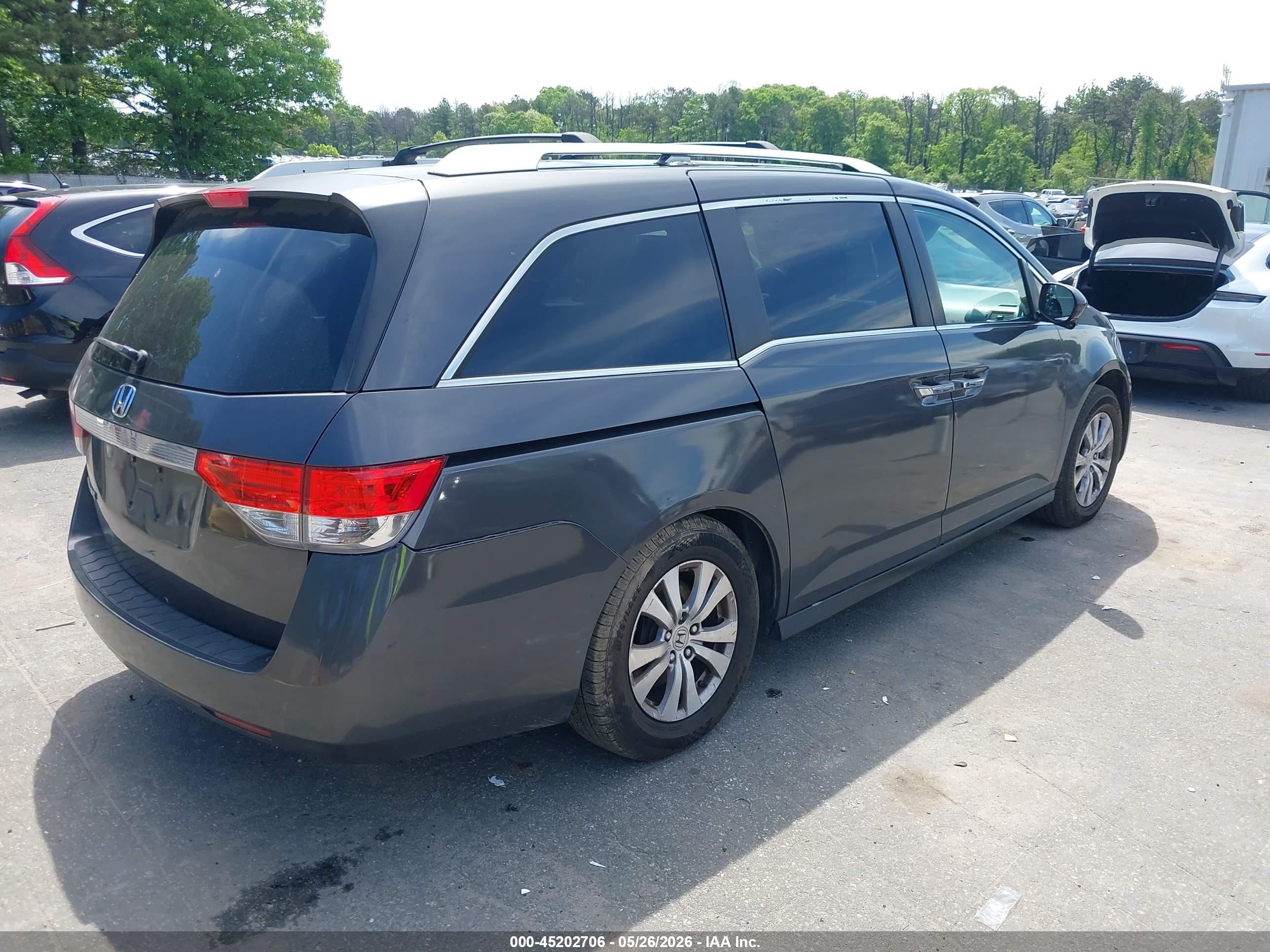 2014 Honda Odyssey Ex Gray vin: 5FNRL5H43EB112089