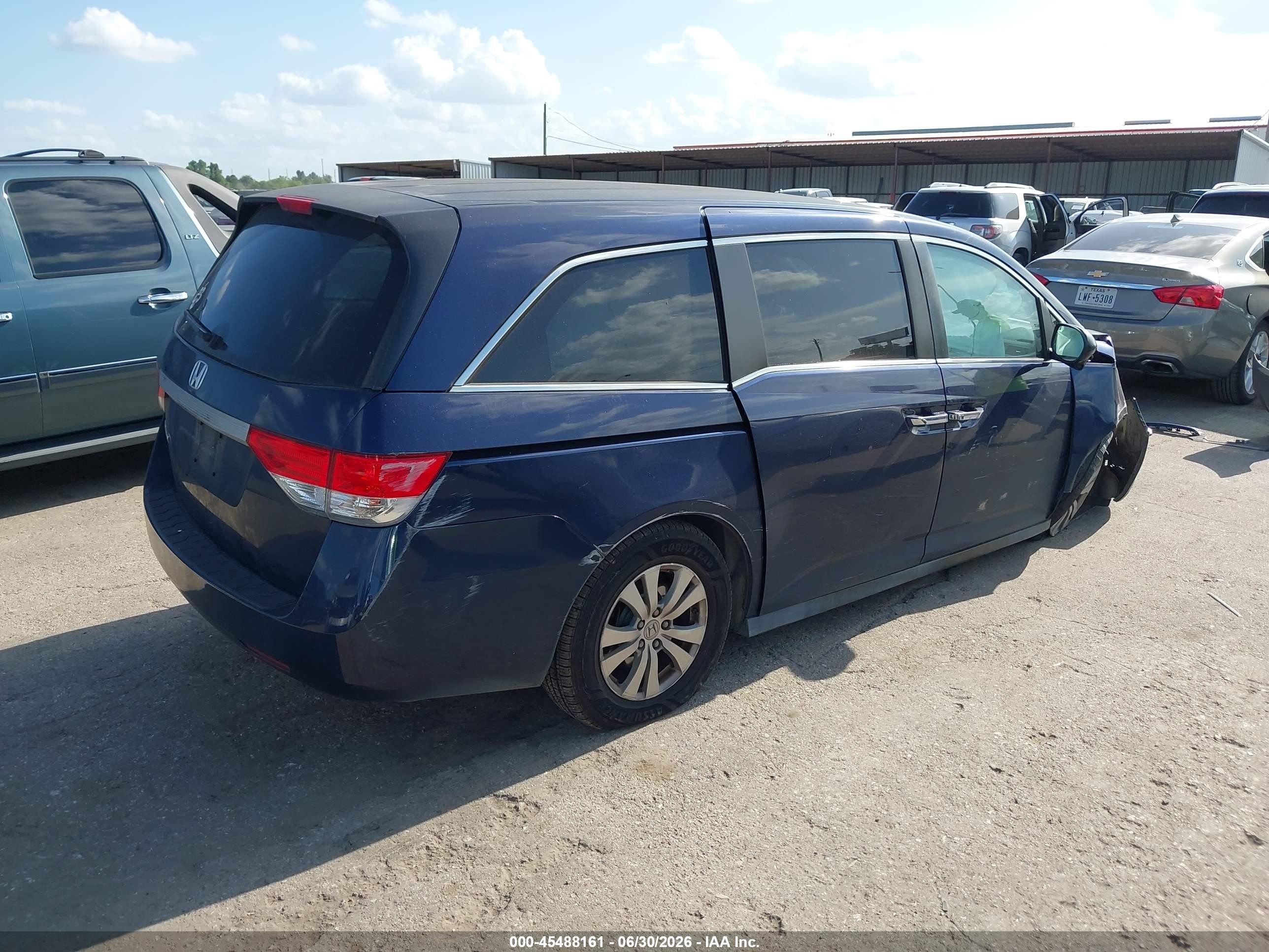 2015 Honda Odyssey Ex Dark Blue vin: 5FNRL5H43FB074221