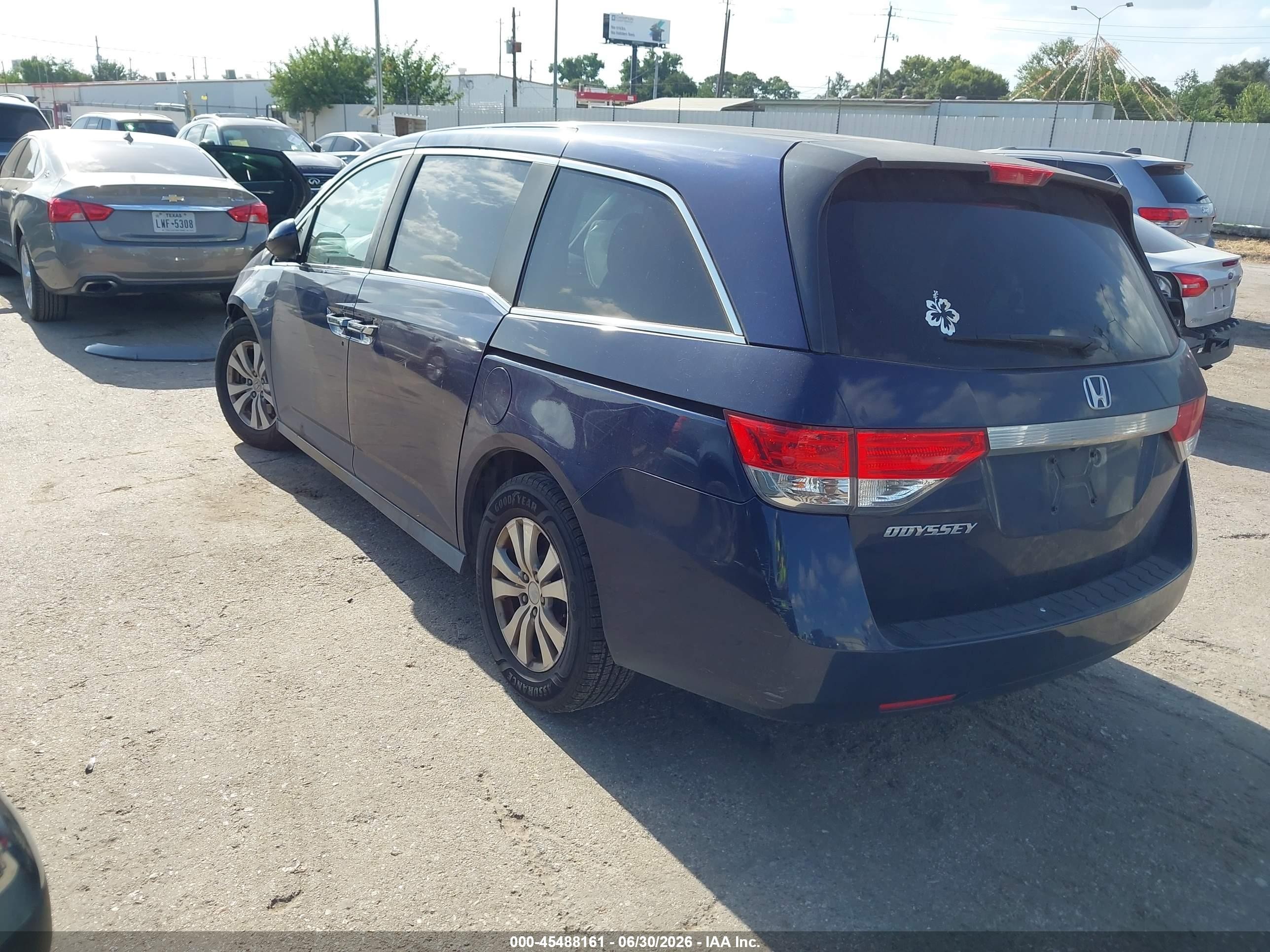 2015 Honda Odyssey Ex Dark Blue vin: 5FNRL5H43FB074221