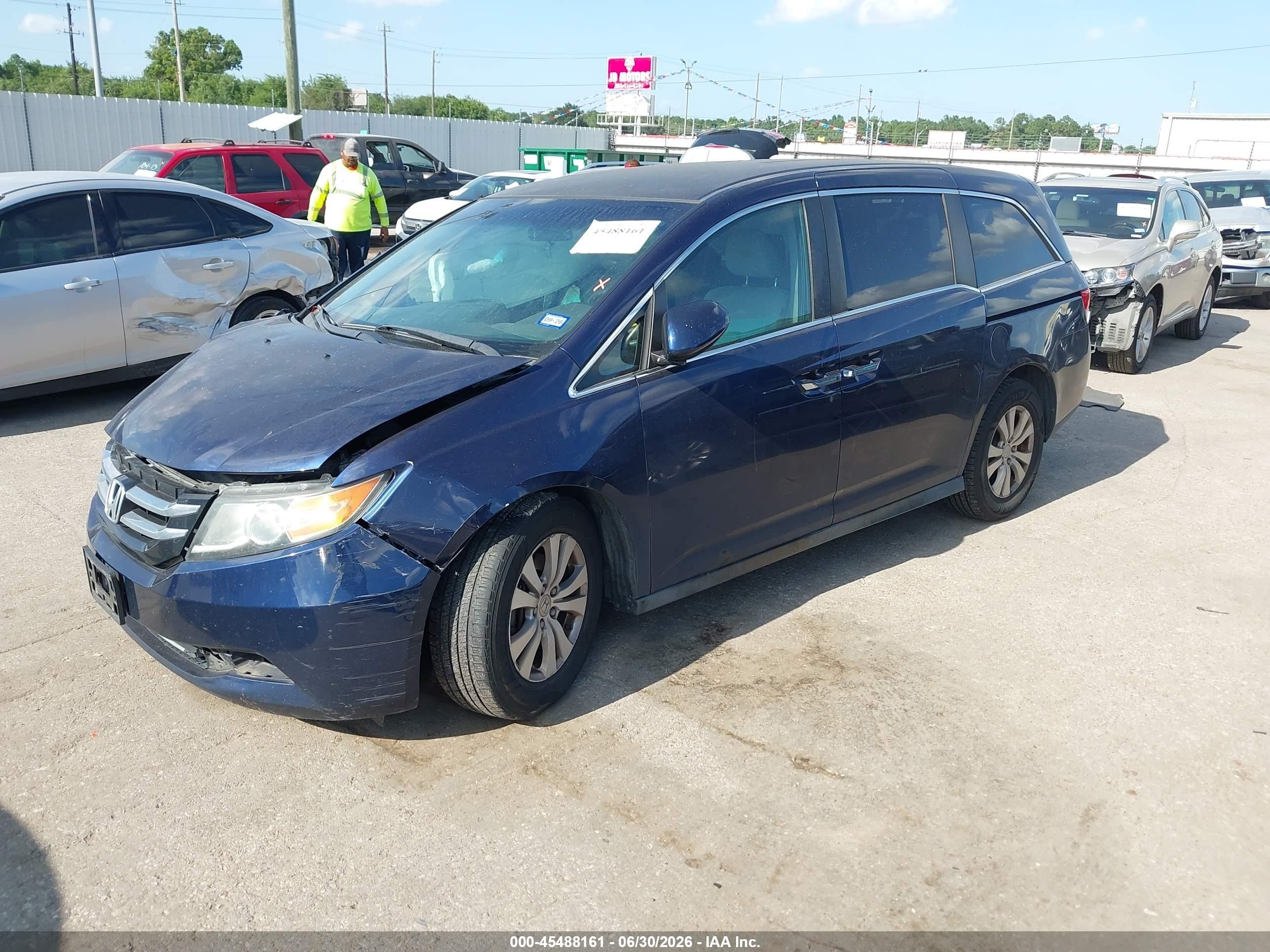 2015 Honda Odyssey Ex Dark Blue vin: 5FNRL5H43FB074221