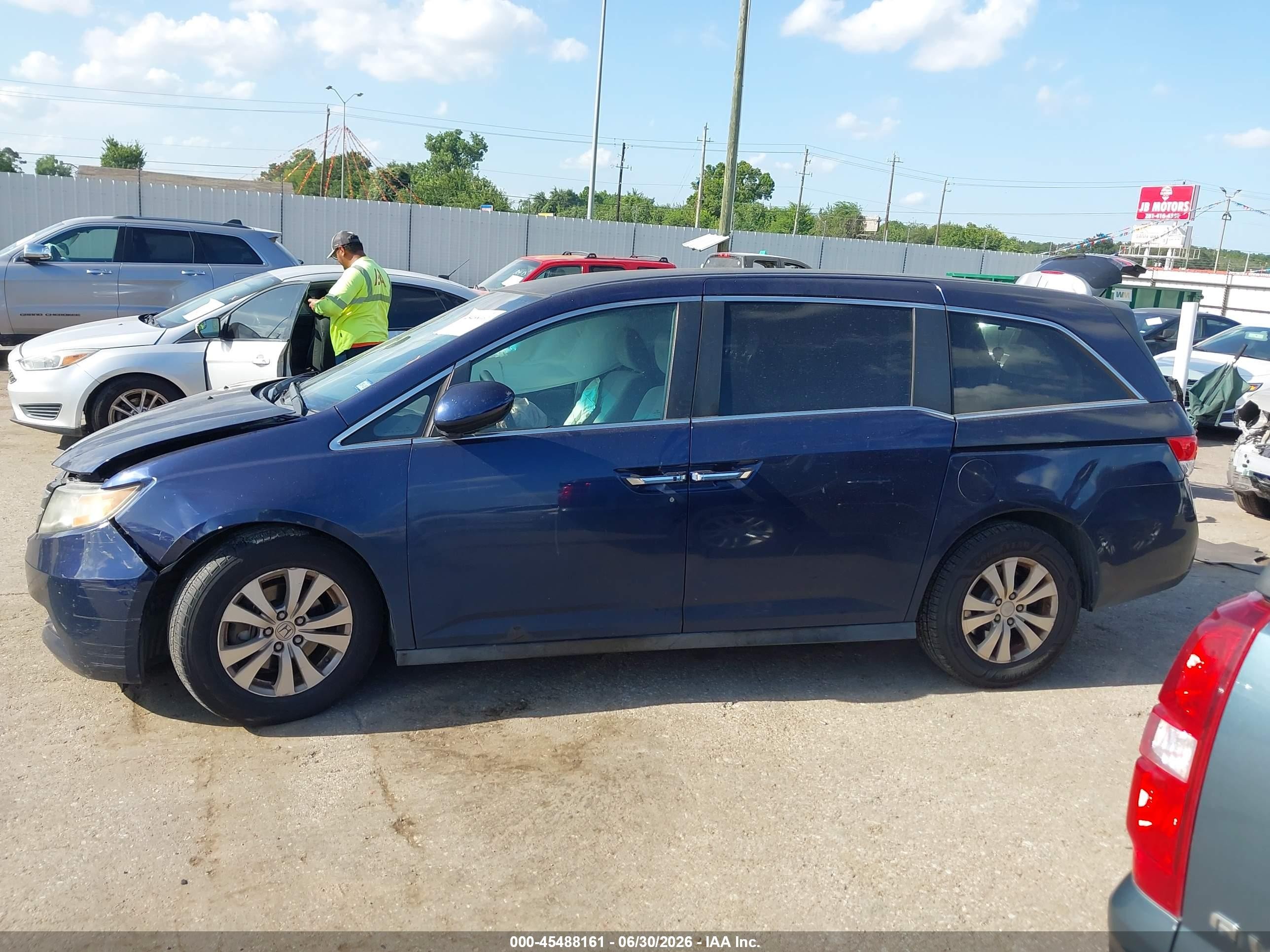2015 Honda Odyssey Ex Dark Blue vin: 5FNRL5H43FB074221