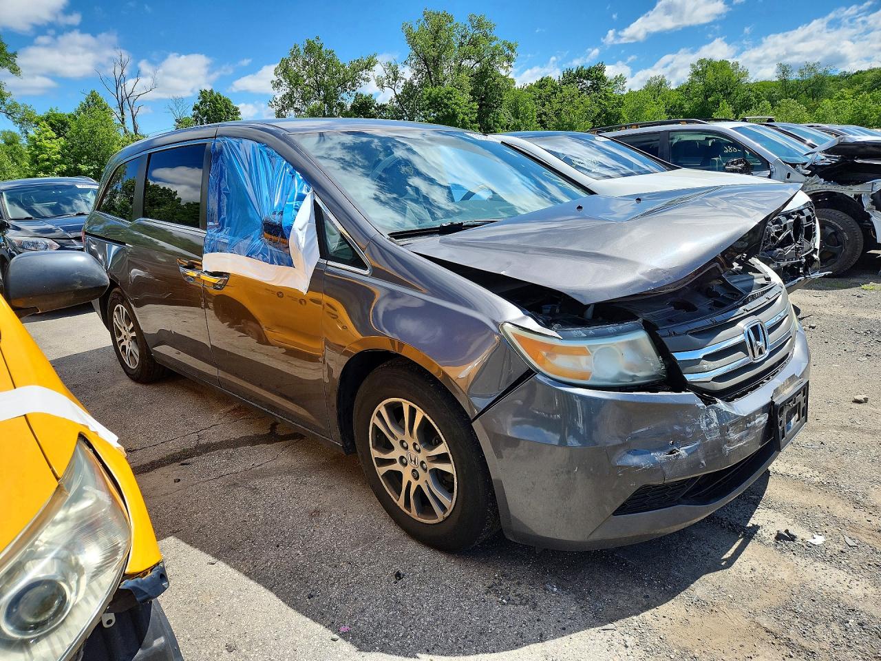 2012 Honda Odyssey Ex Gray vin: 5FNRL5H44CB136429