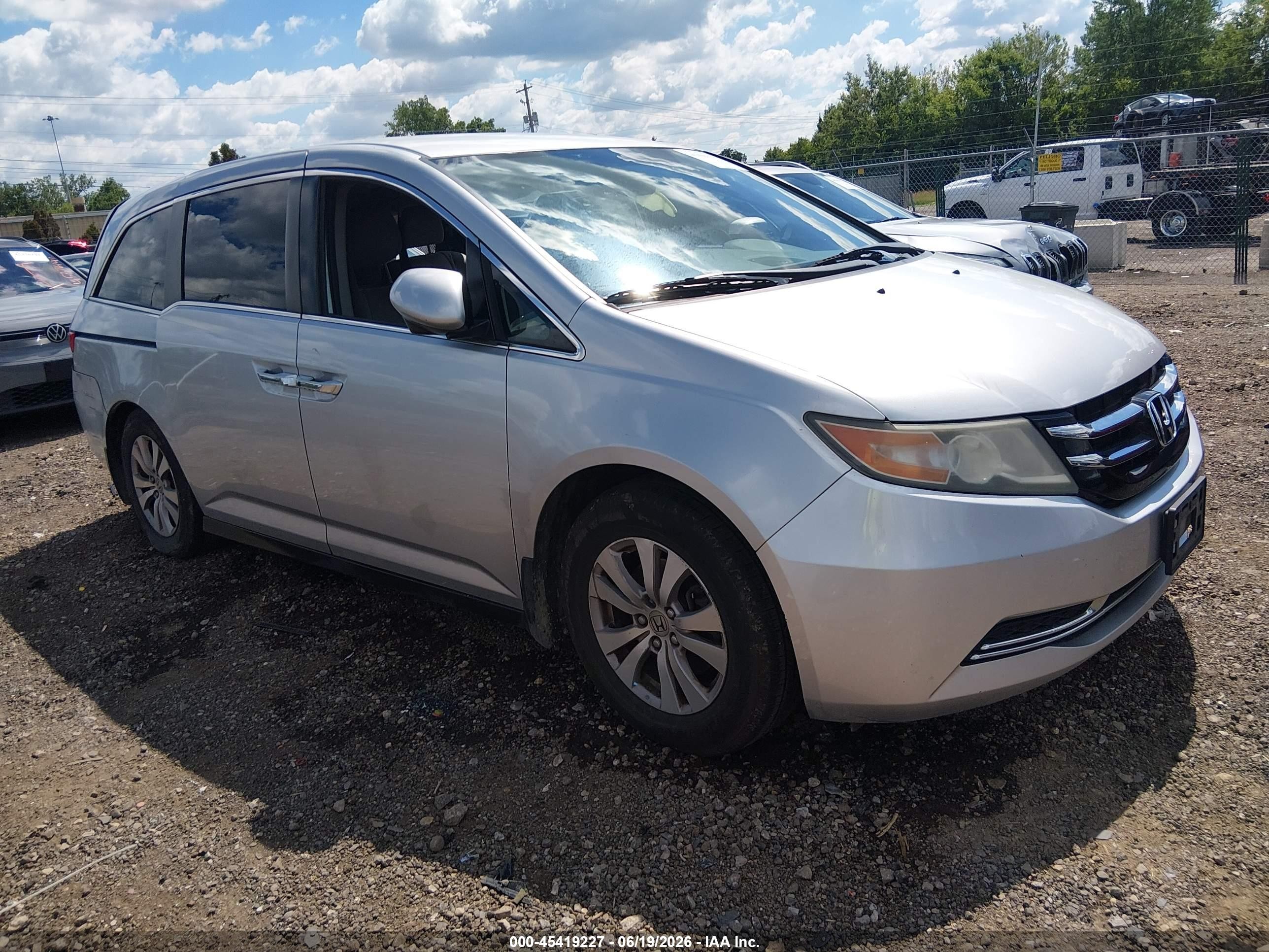 2014 Honda Odyssey Ex Gray vin: 5FNRL5H44EB030002