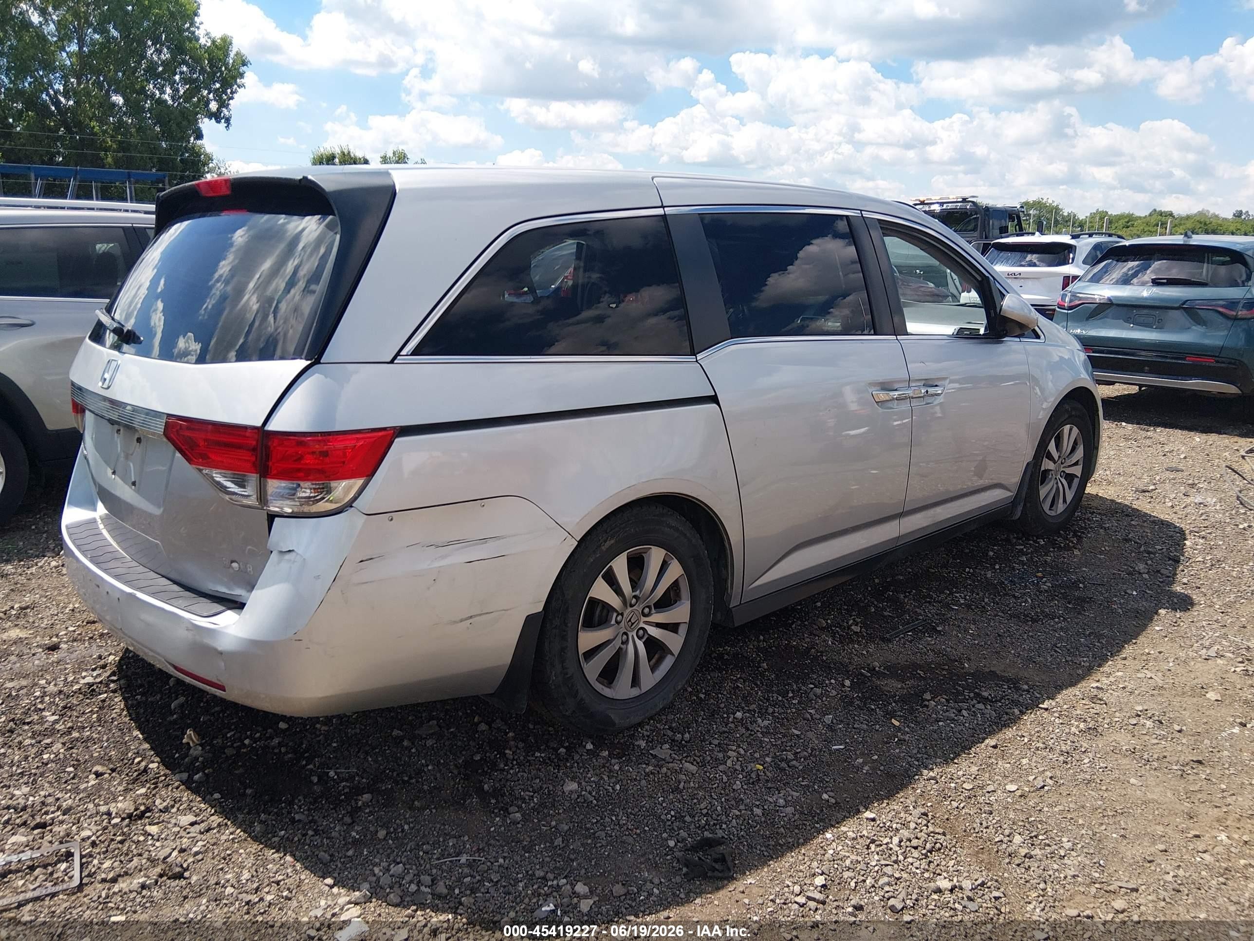2014 Honda Odyssey Ex Gray vin: 5FNRL5H44EB030002