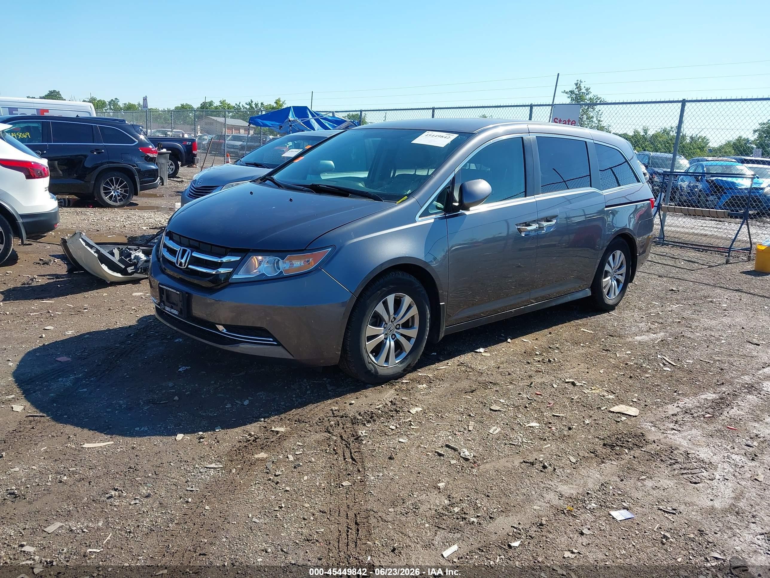 2014 Honda Odyssey Ex Gray vin: 5FNRL5H44EB075618