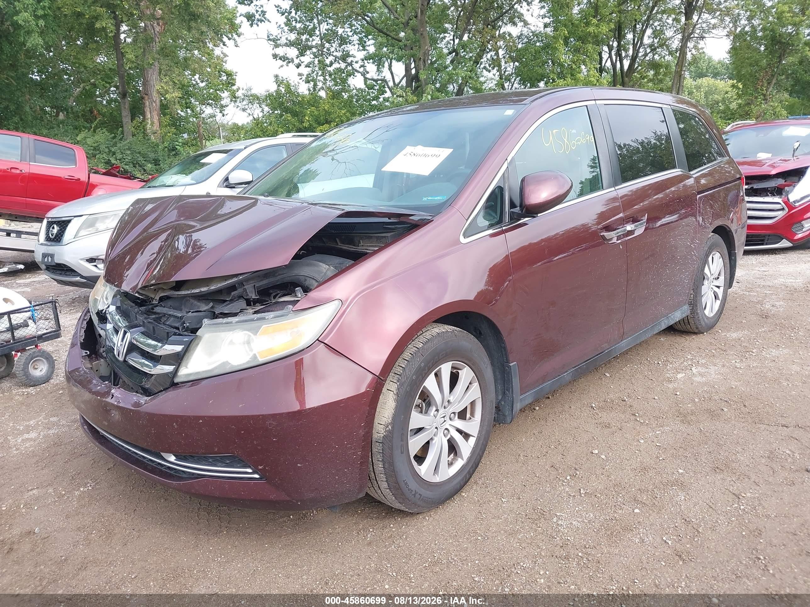 2015 Honda Odyssey Ex Burgundy vin: 5FNRL5H44FB068671
