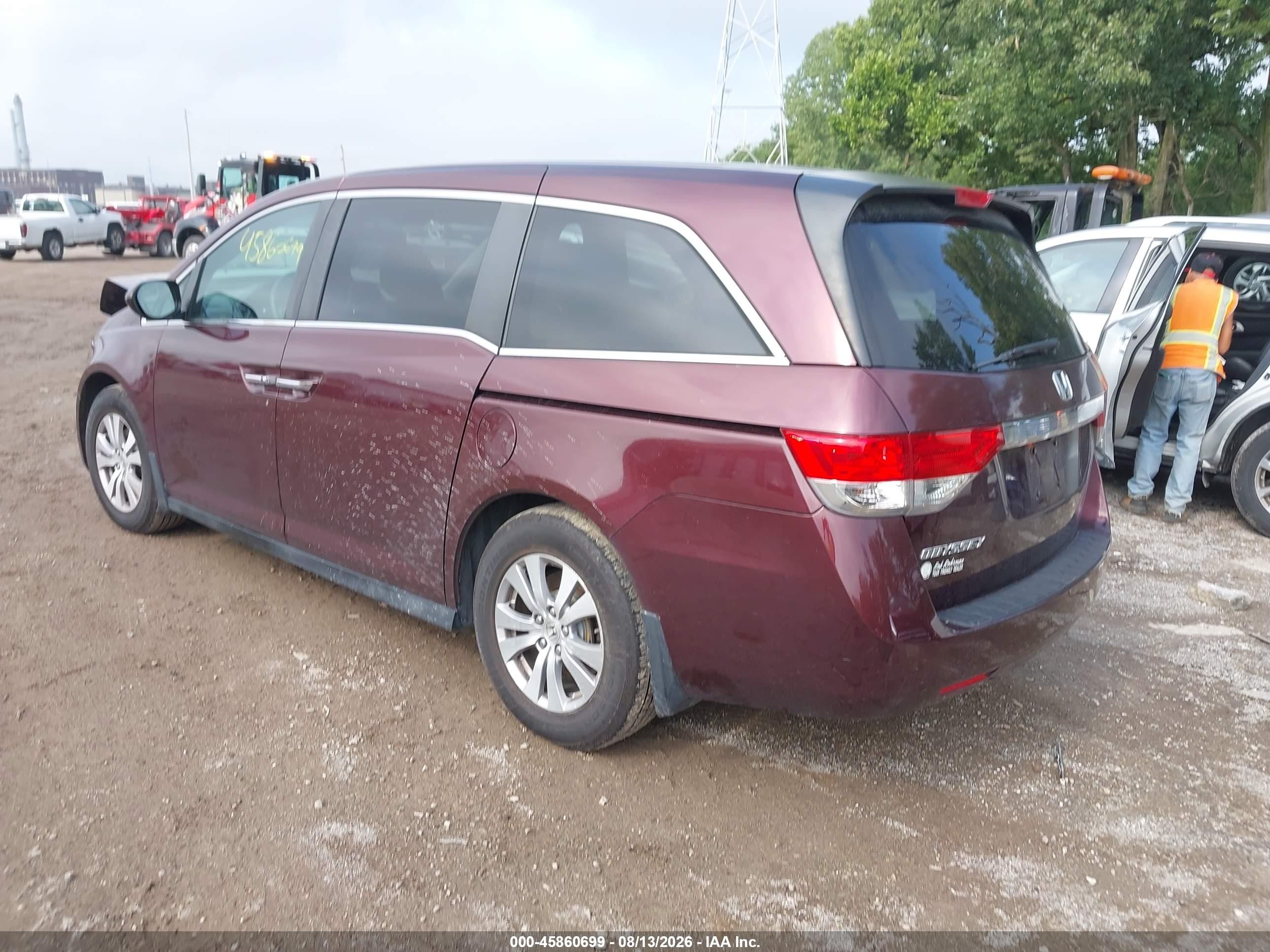 2015 Honda Odyssey Ex Burgundy vin: 5FNRL5H44FB068671
