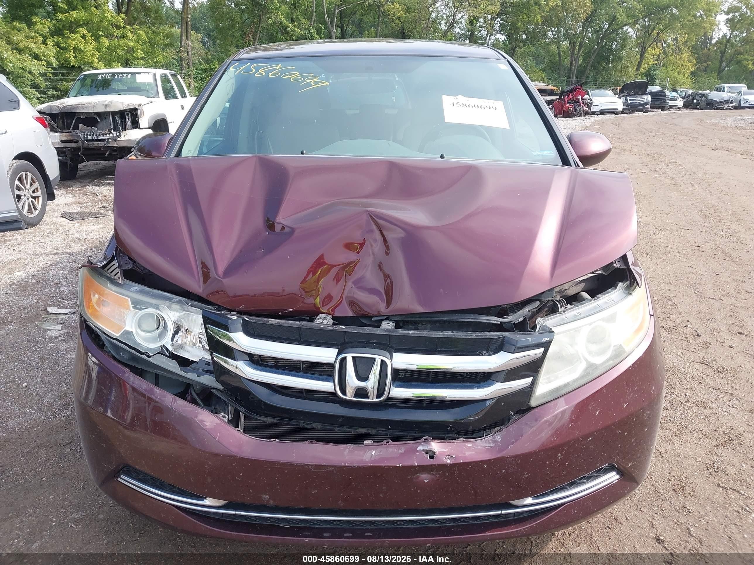2015 Honda Odyssey Ex Burgundy vin: 5FNRL5H44FB068671
