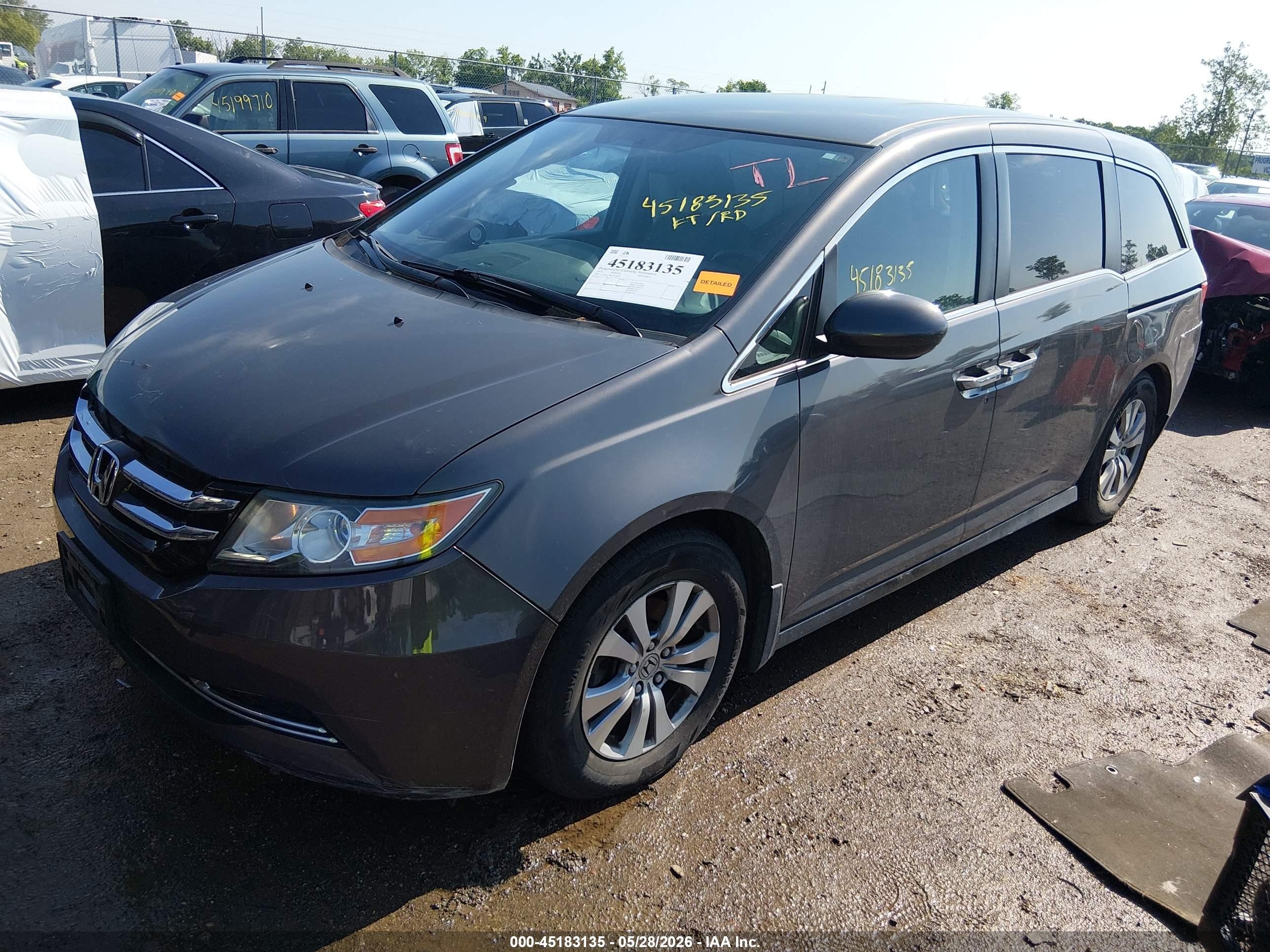 2015 Honda Odyssey Ex Gray vin: 5FNRL5H44FB114435
