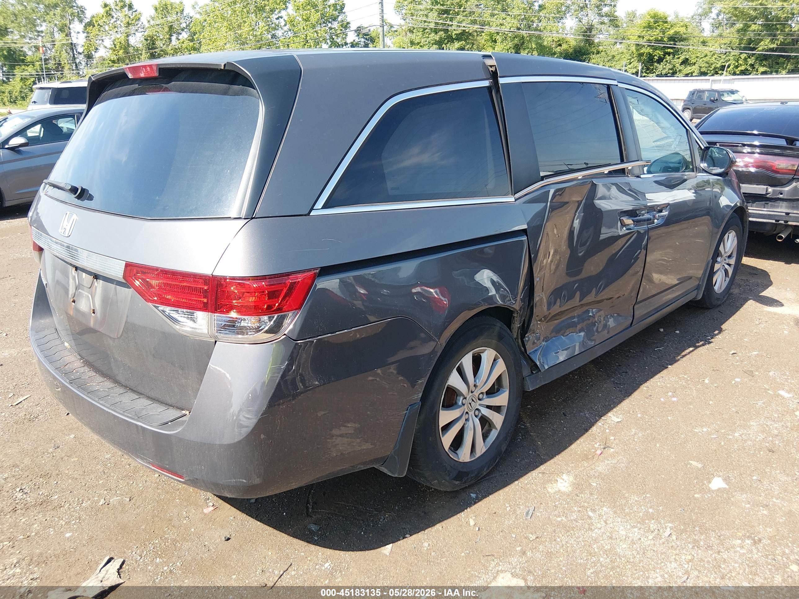 2015 Honda Odyssey Ex Gray vin: 5FNRL5H44FB114435