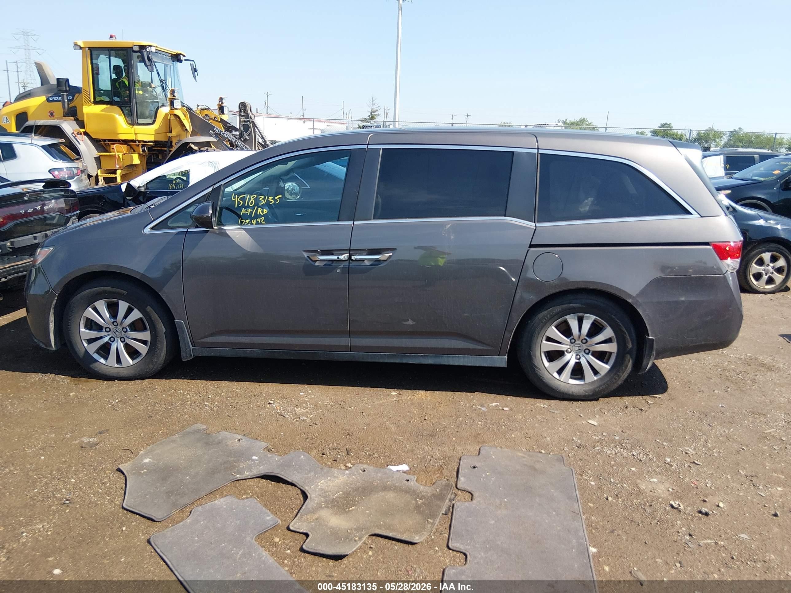2015 Honda Odyssey Ex Gray vin: 5FNRL5H44FB114435