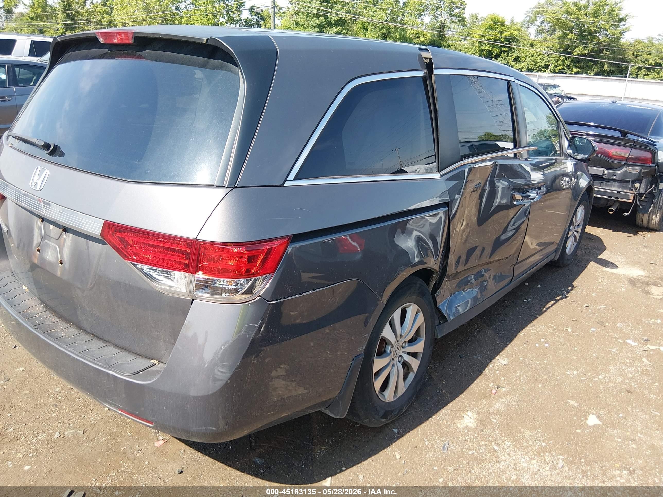 2015 Honda Odyssey Ex Gray vin: 5FNRL5H44FB114435