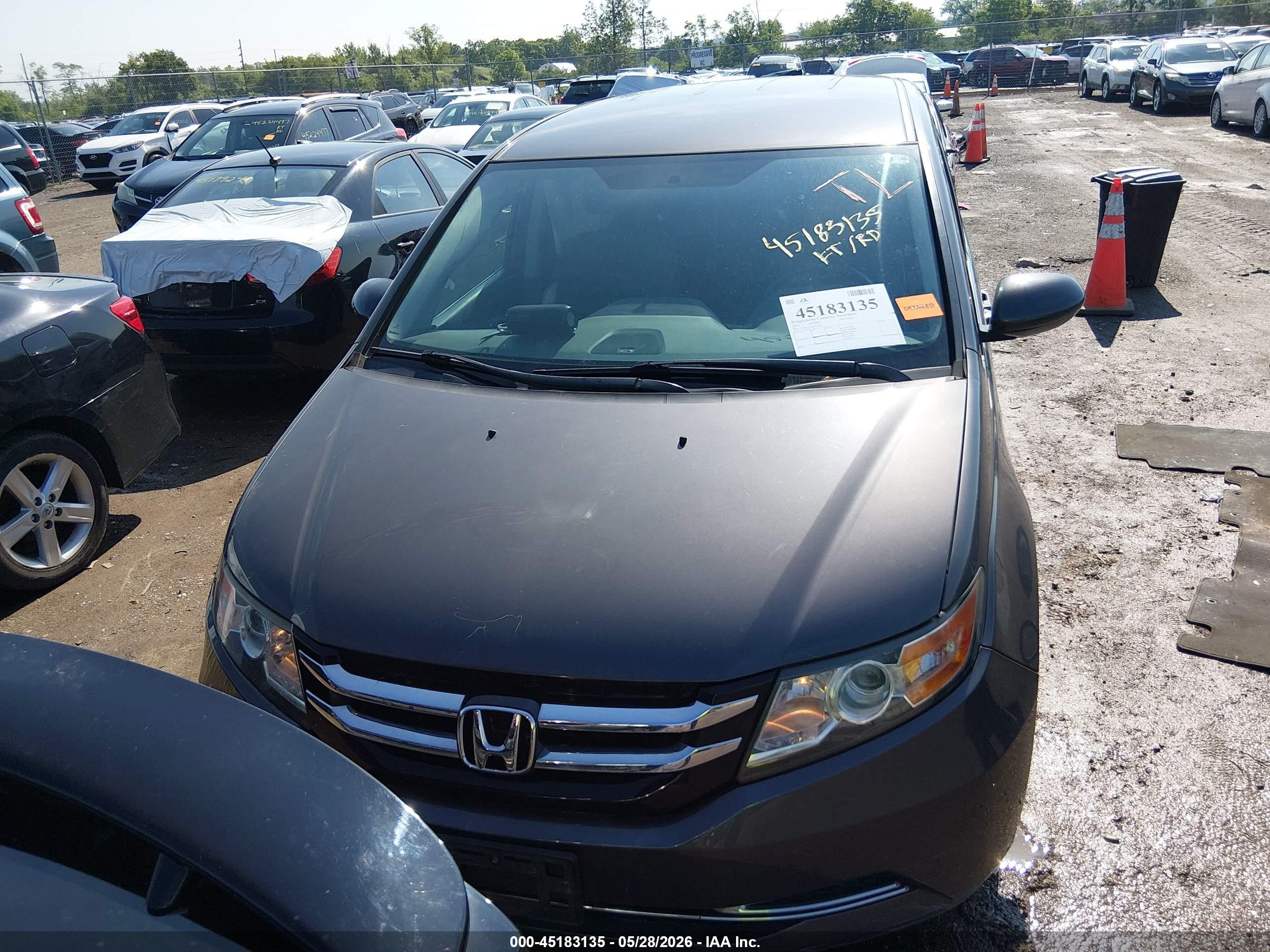 2015 Honda Odyssey Ex Gray vin: 5FNRL5H44FB114435