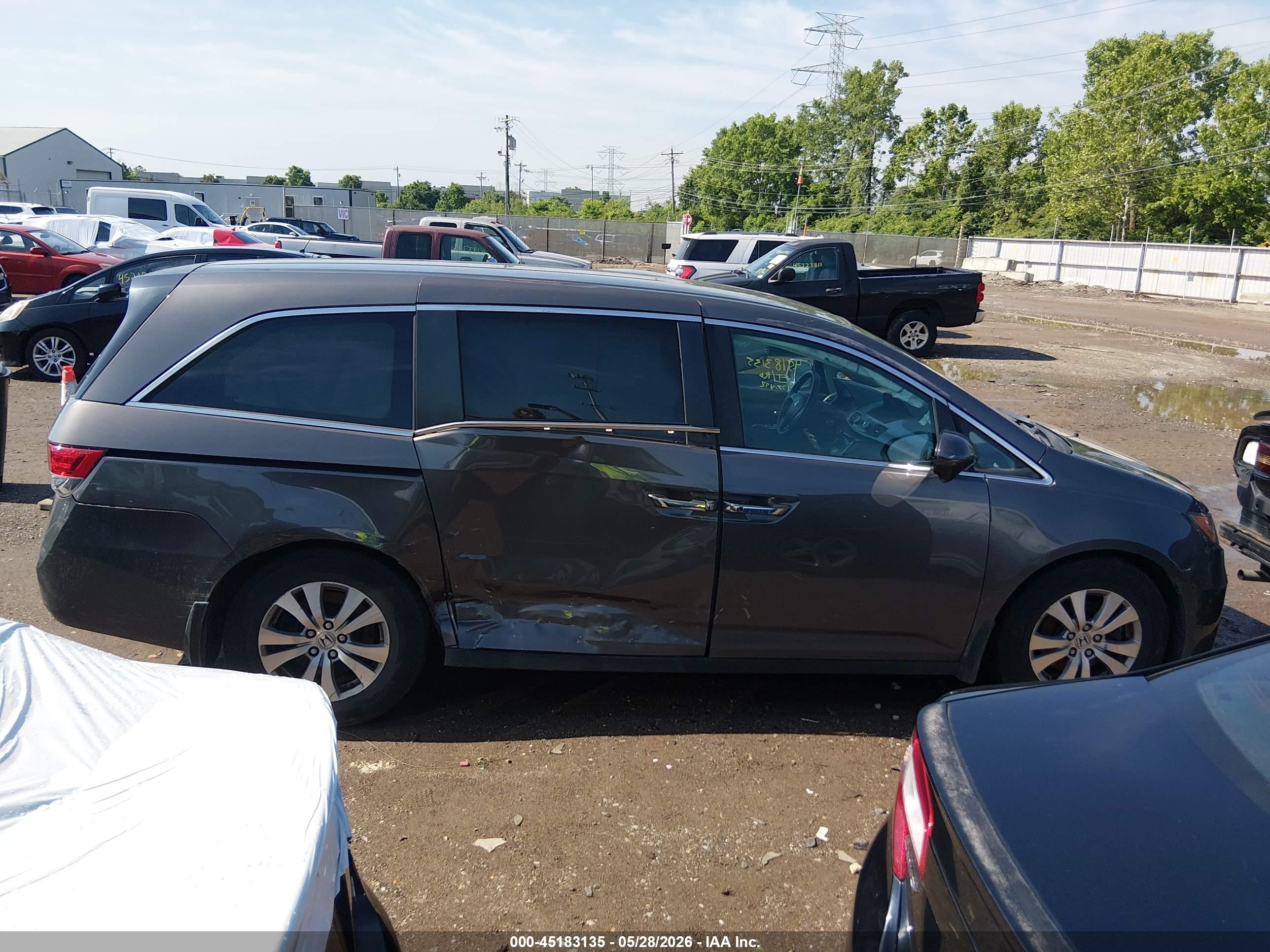 2015 Honda Odyssey Ex Gray vin: 5FNRL5H44FB114435