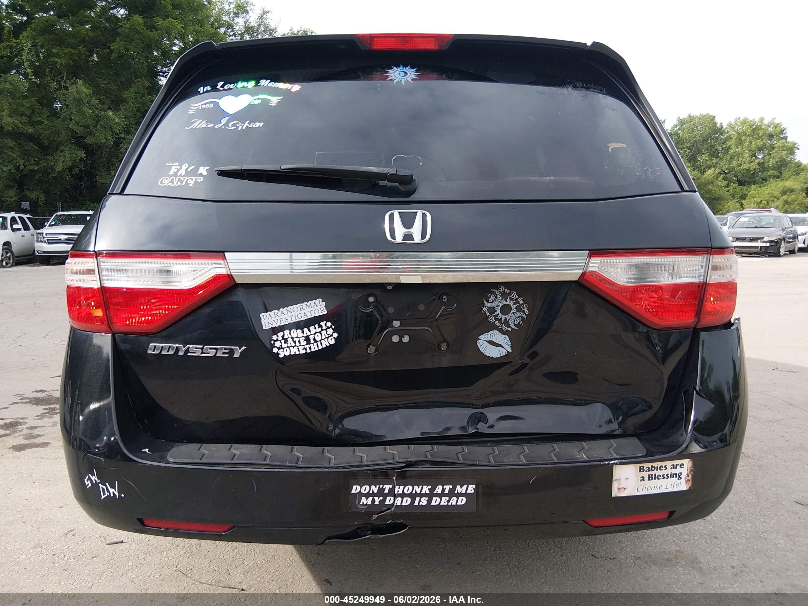 2013 Honda Odyssey Ex Black vin: 5FNRL5H45DB066490