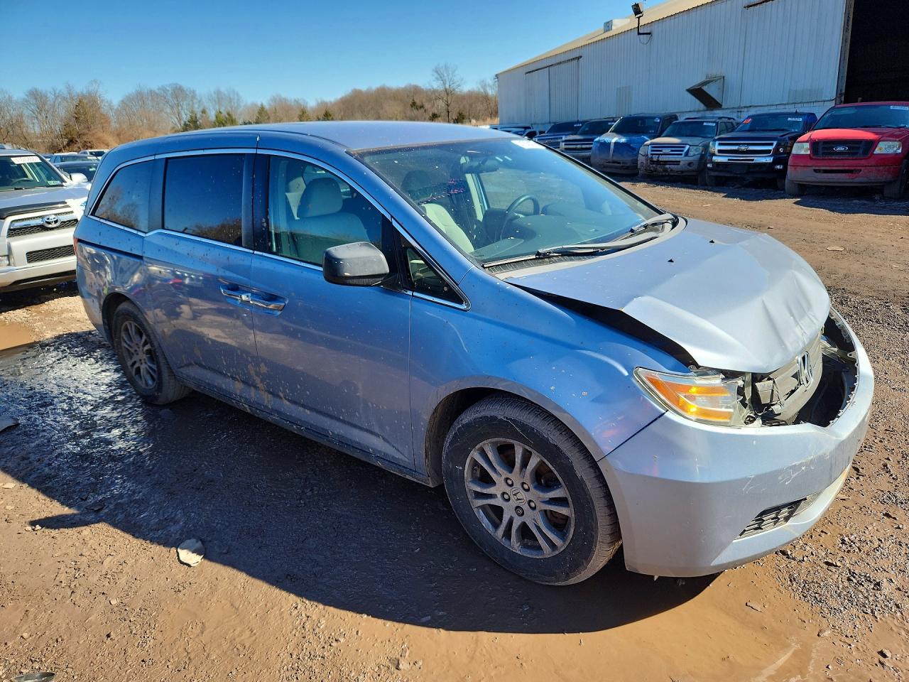 2013 Honda Odyssey Ex Gray vin: 5FNRL5H45DB073276