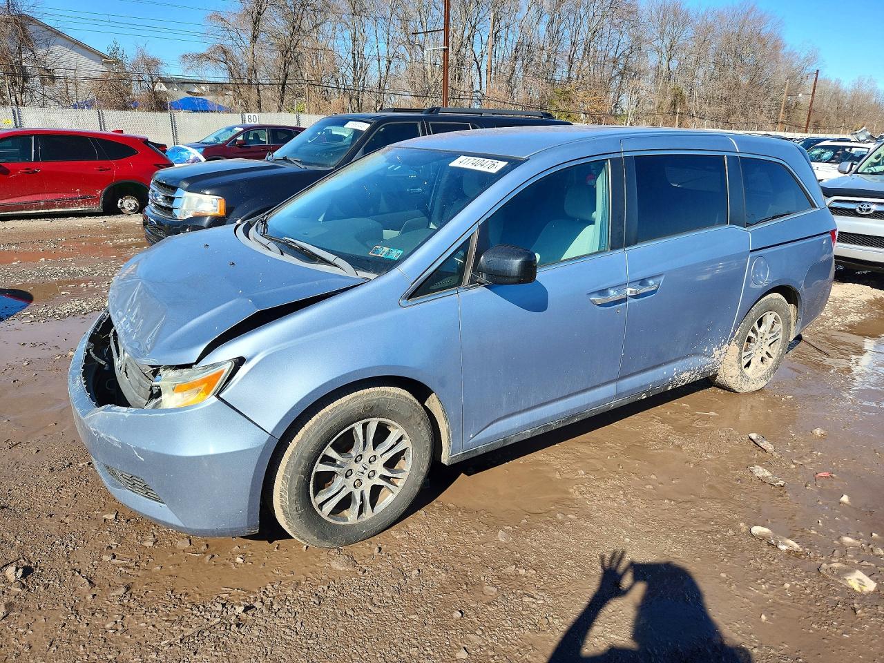 2013 Honda Odyssey Ex Gray vin: 5FNRL5H45DB073276