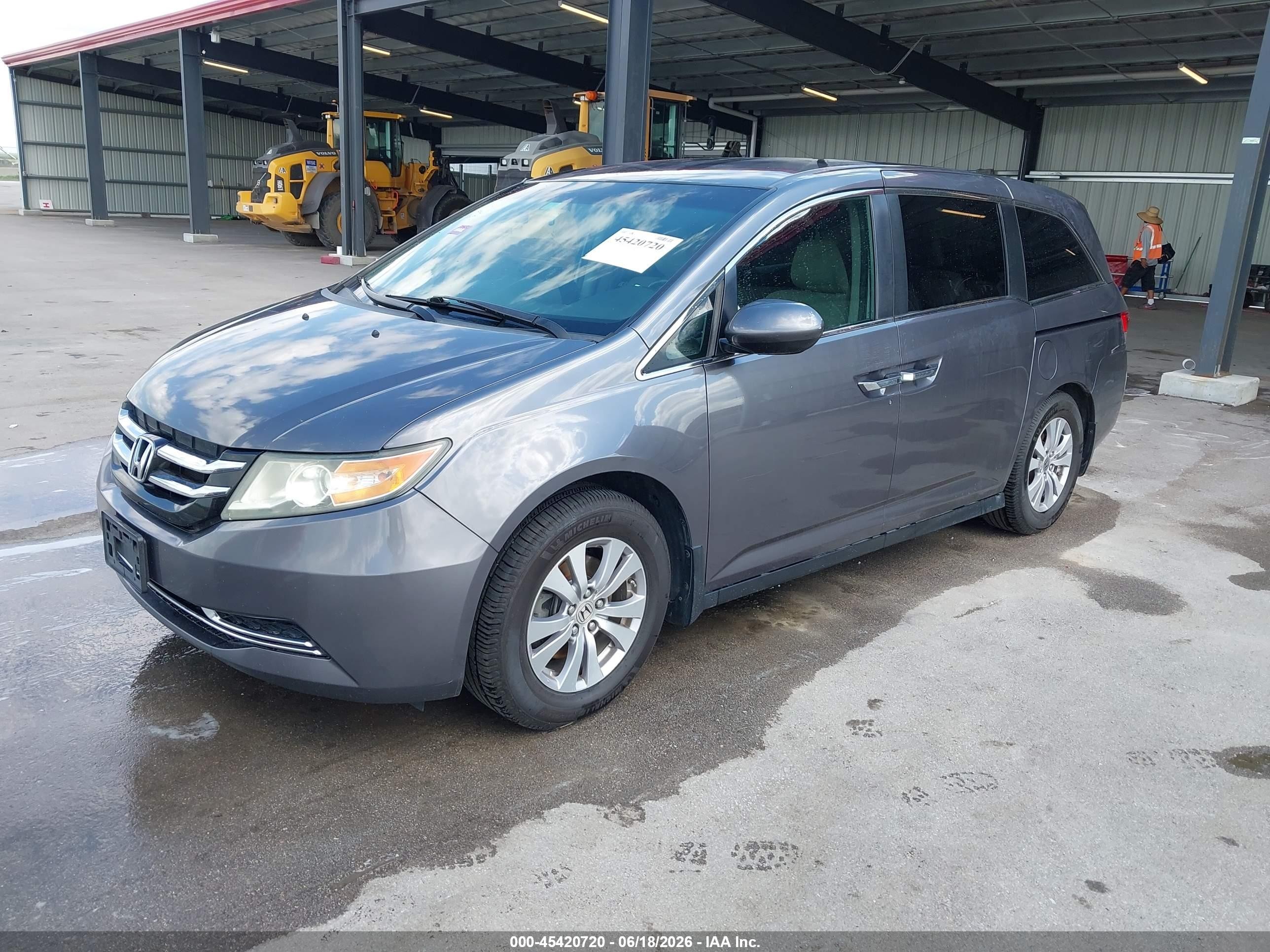 2014 Honda Odyssey Ex Gray vin: 5FNRL5H45EB010566