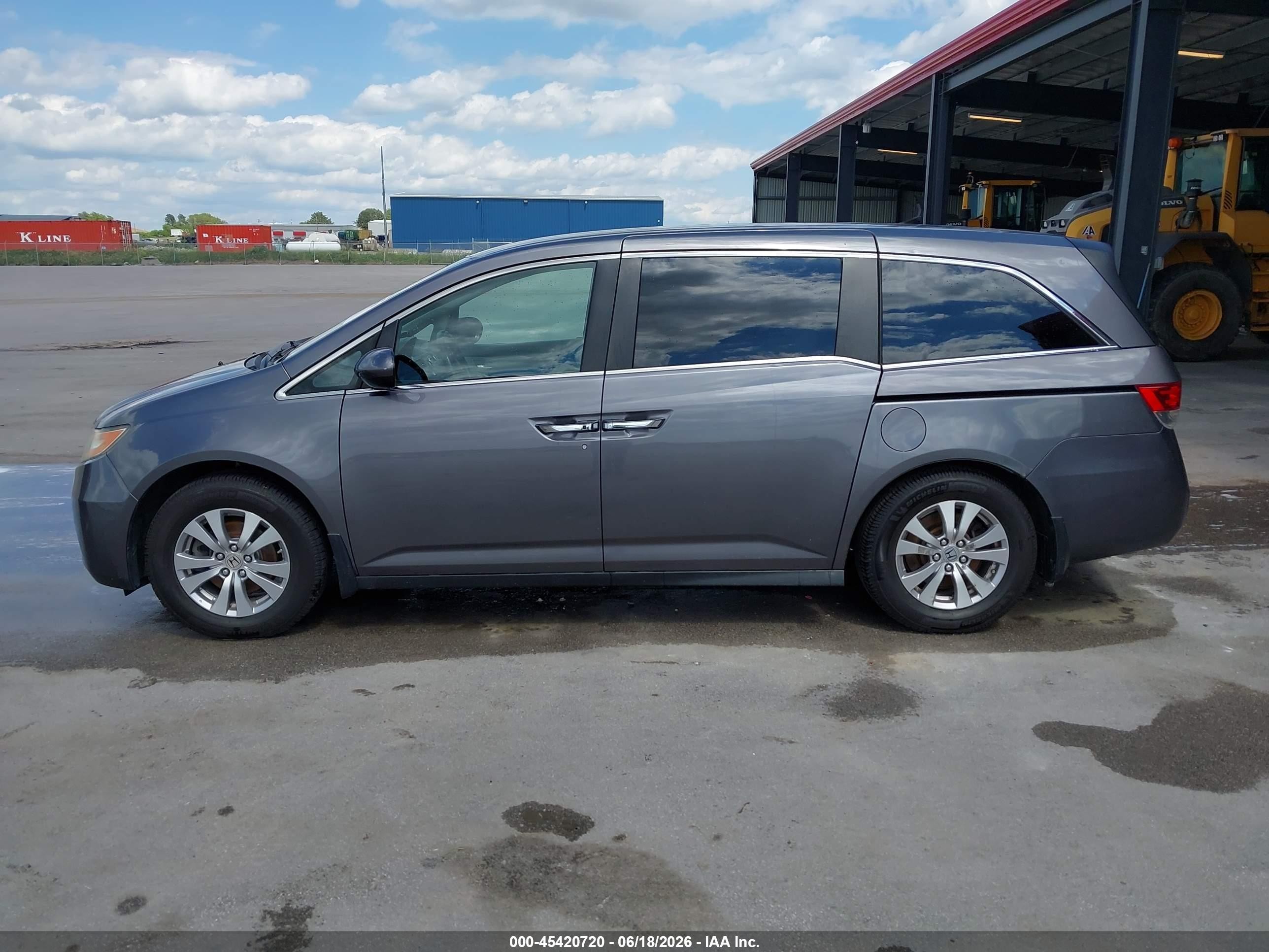 2014 Honda Odyssey Ex Gray vin: 5FNRL5H45EB010566