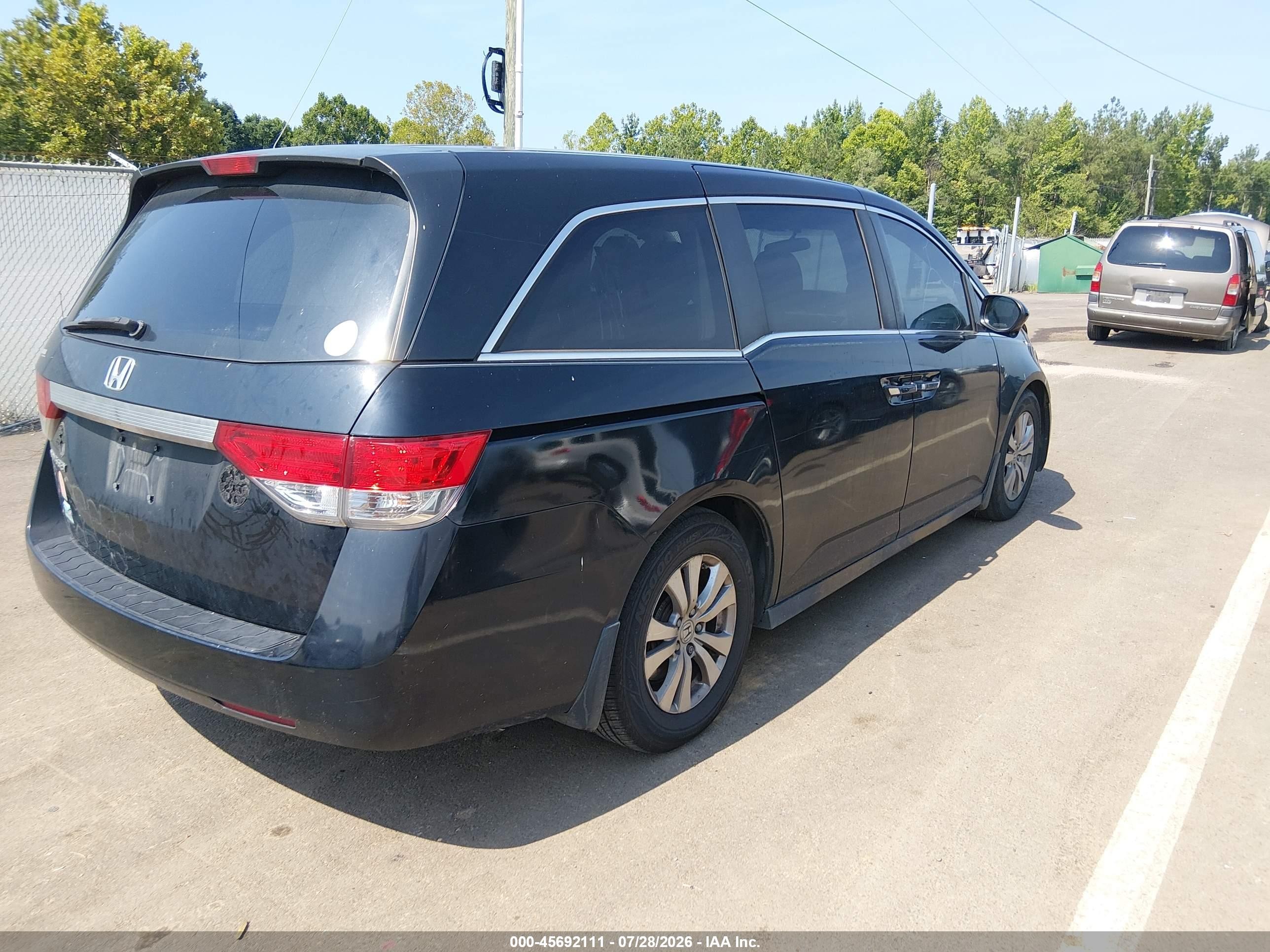 2014 Honda Odyssey Ex Черный vin: 5FNRL5H45EB082741