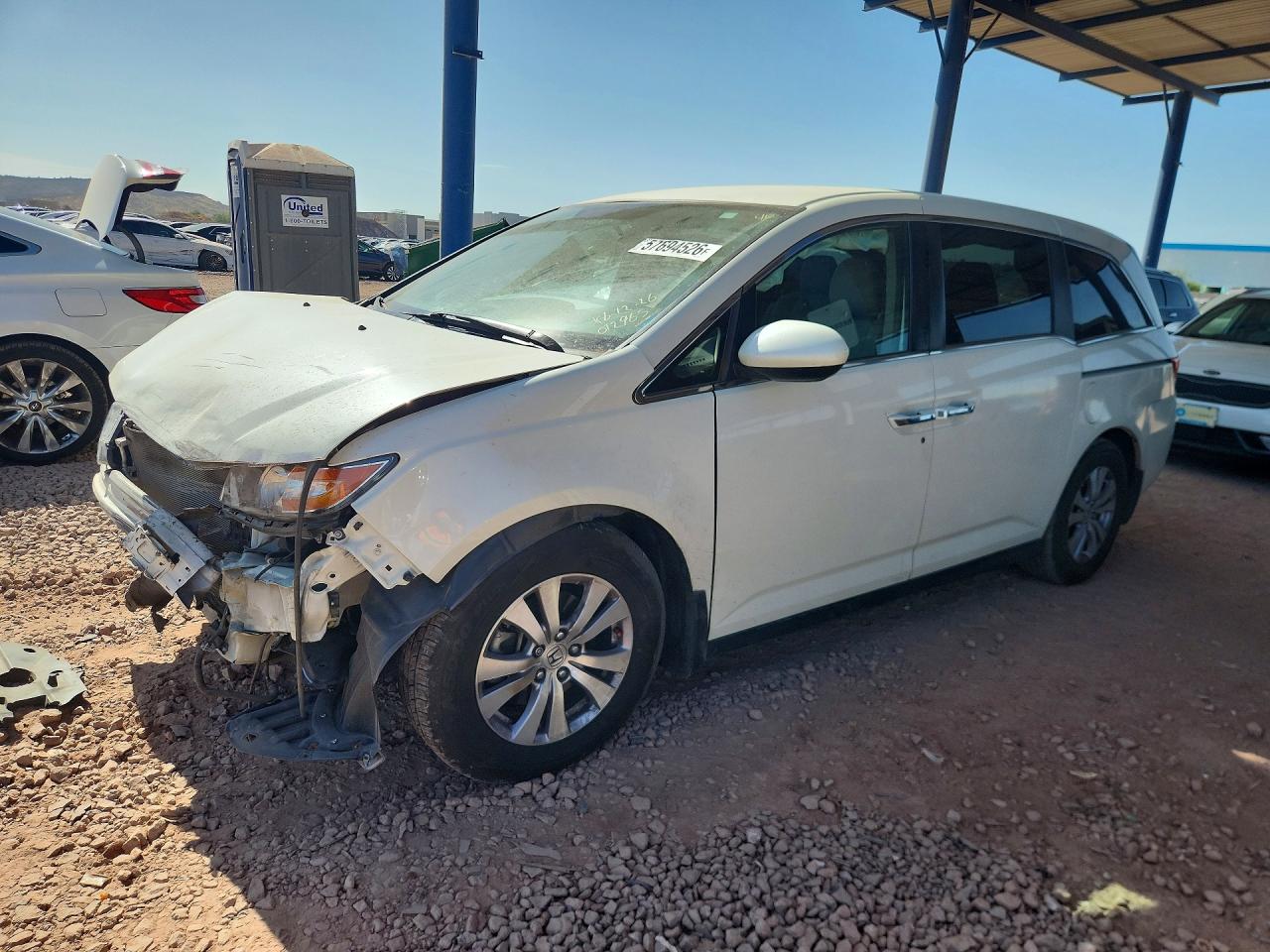 2015 Honda Odyssey Ex White vin: 5FNRL5H45FB012965