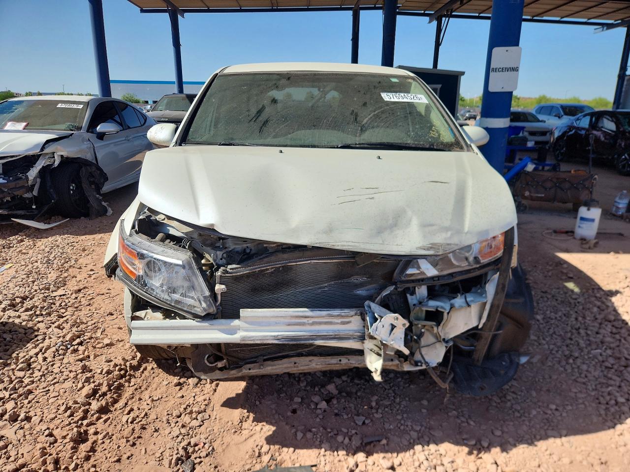 2015 Honda Odyssey Ex White vin: 5FNRL5H45FB012965
