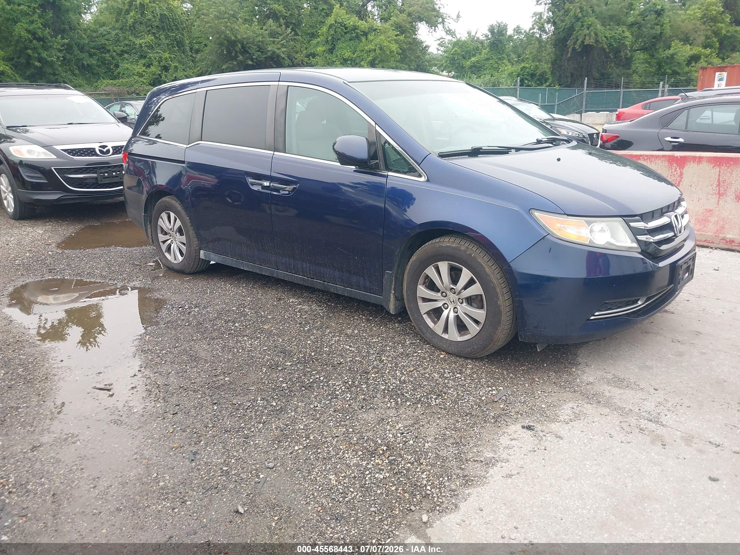 2015 Honda Odyssey Ex Blue vin: 5FNRL5H45FB123192