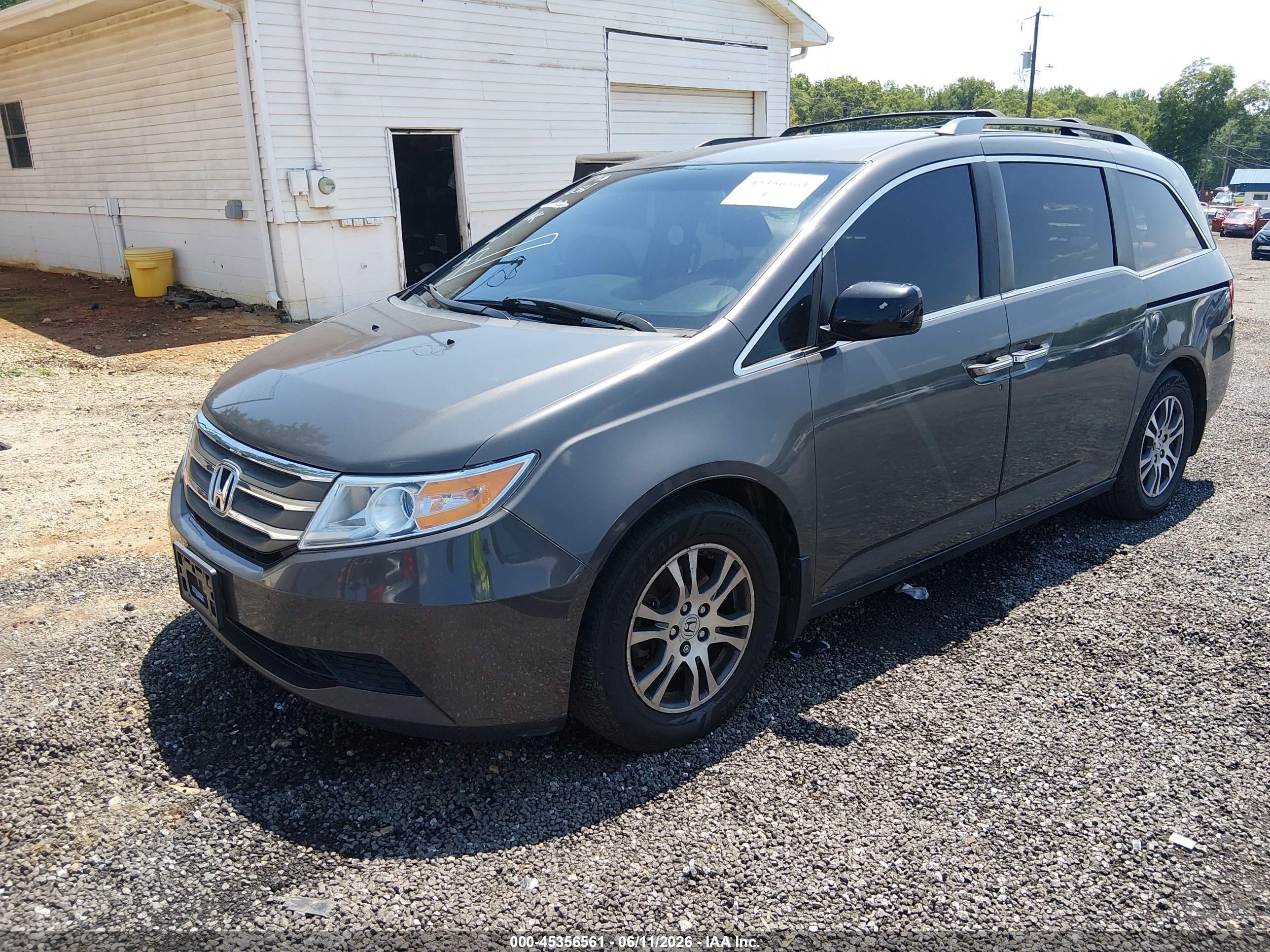 2013 Honda Odyssey Ex Gray vin: 5FNRL5H46DB019470