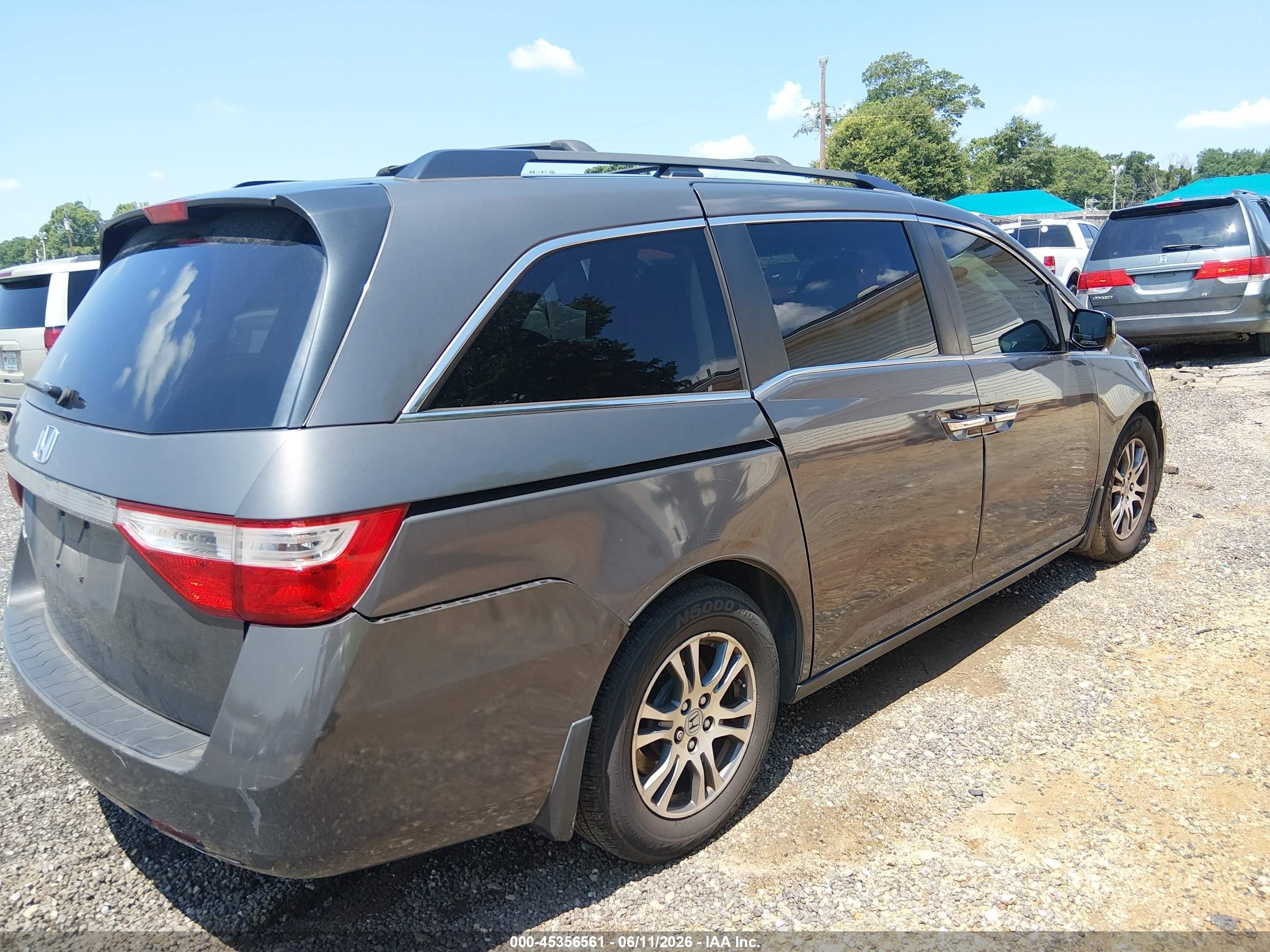 2013 Honda Odyssey Ex Gray vin: 5FNRL5H46DB019470