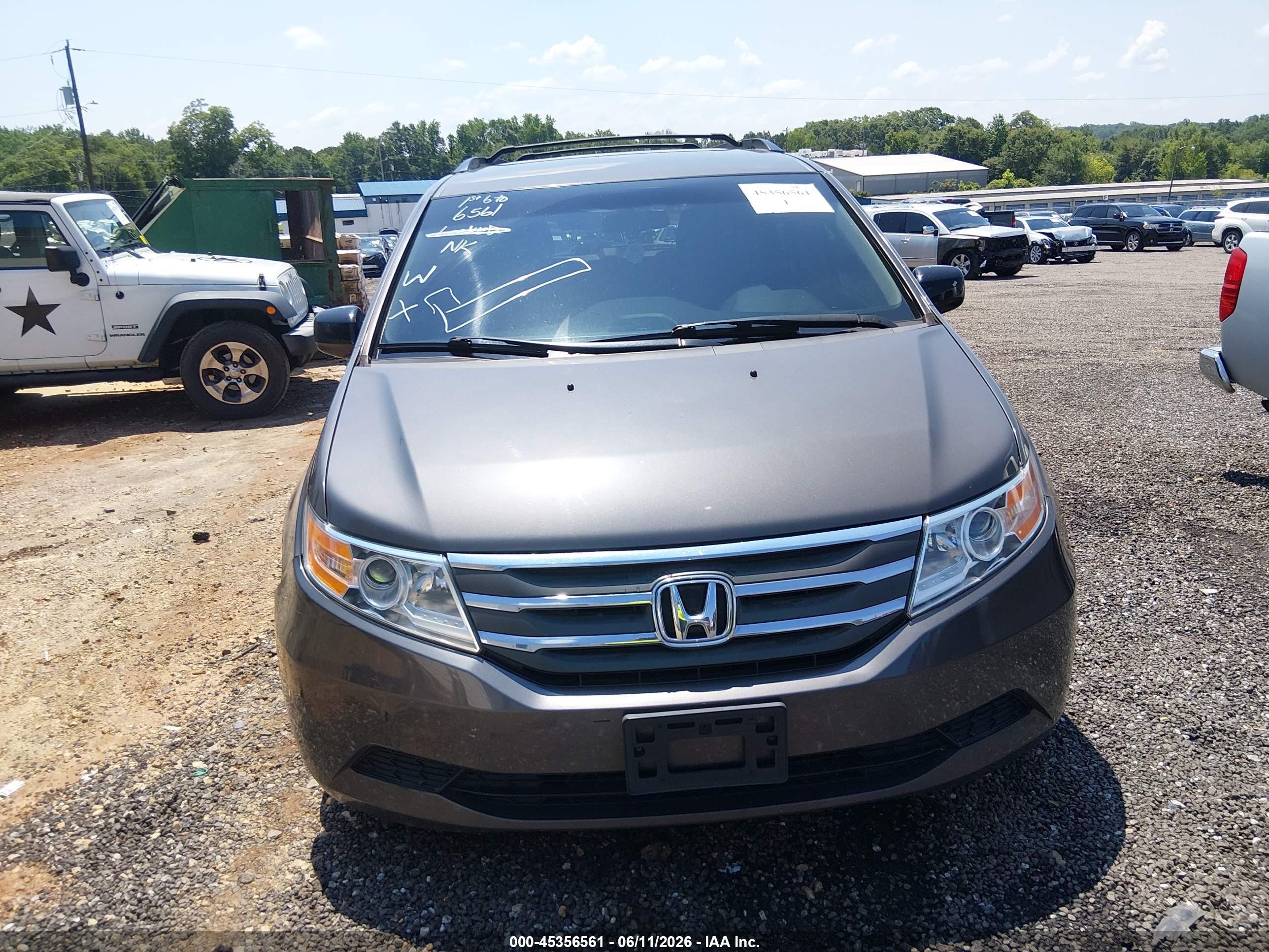 2013 Honda Odyssey Ex Gray vin: 5FNRL5H46DB019470