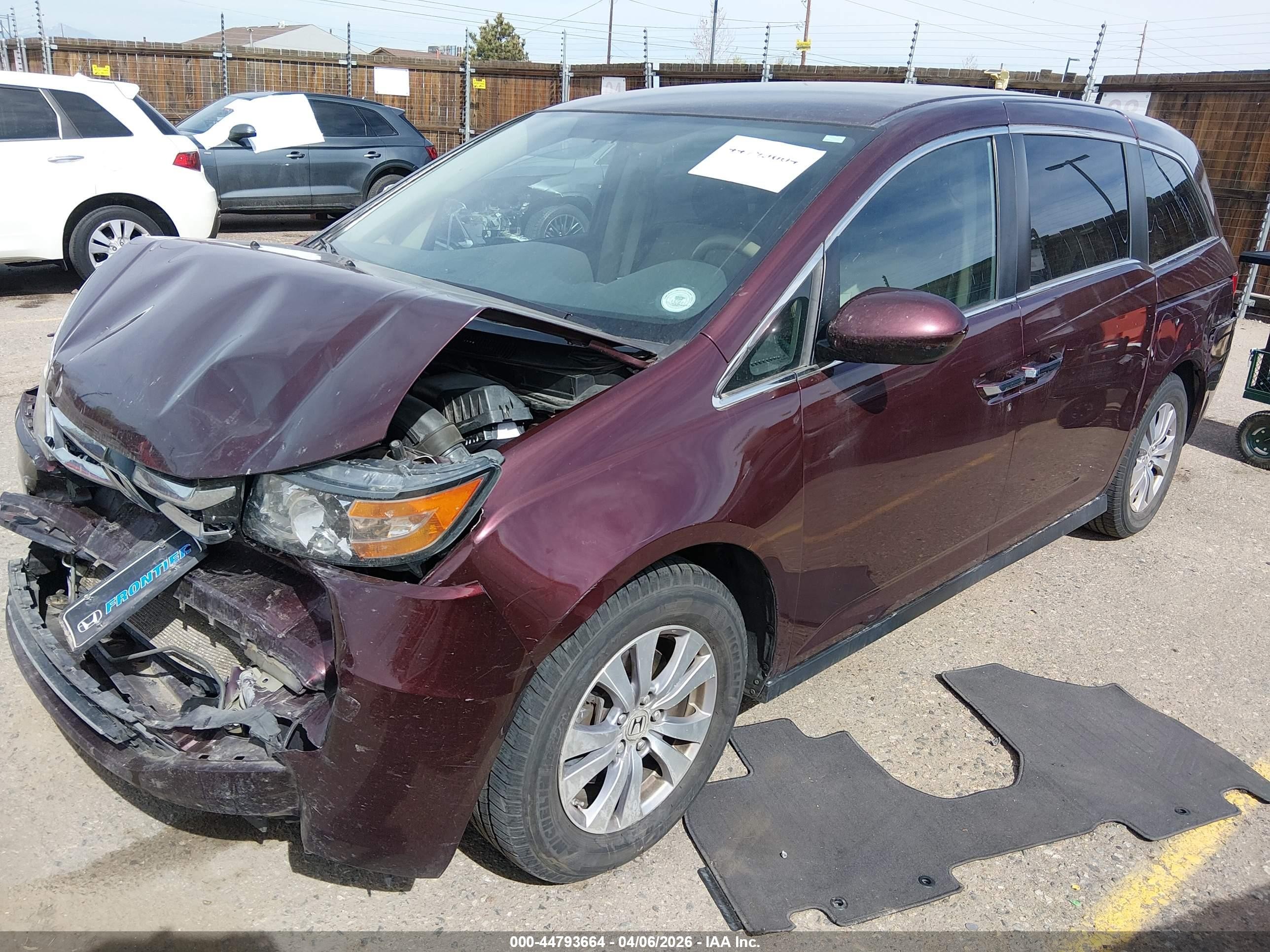 2014 Honda Odyssey Ex Burgundy vin: 5FNRL5H46EB050901