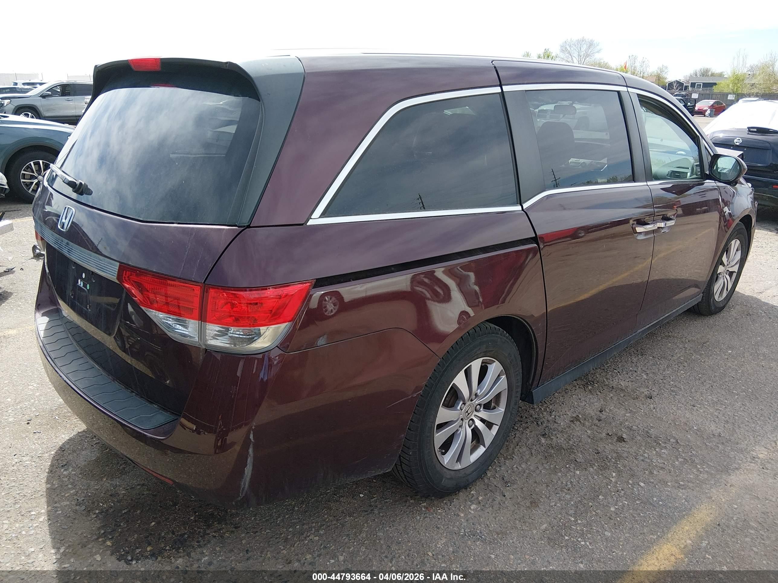 2014 Honda Odyssey Ex Burgundy vin: 5FNRL5H46EB050901