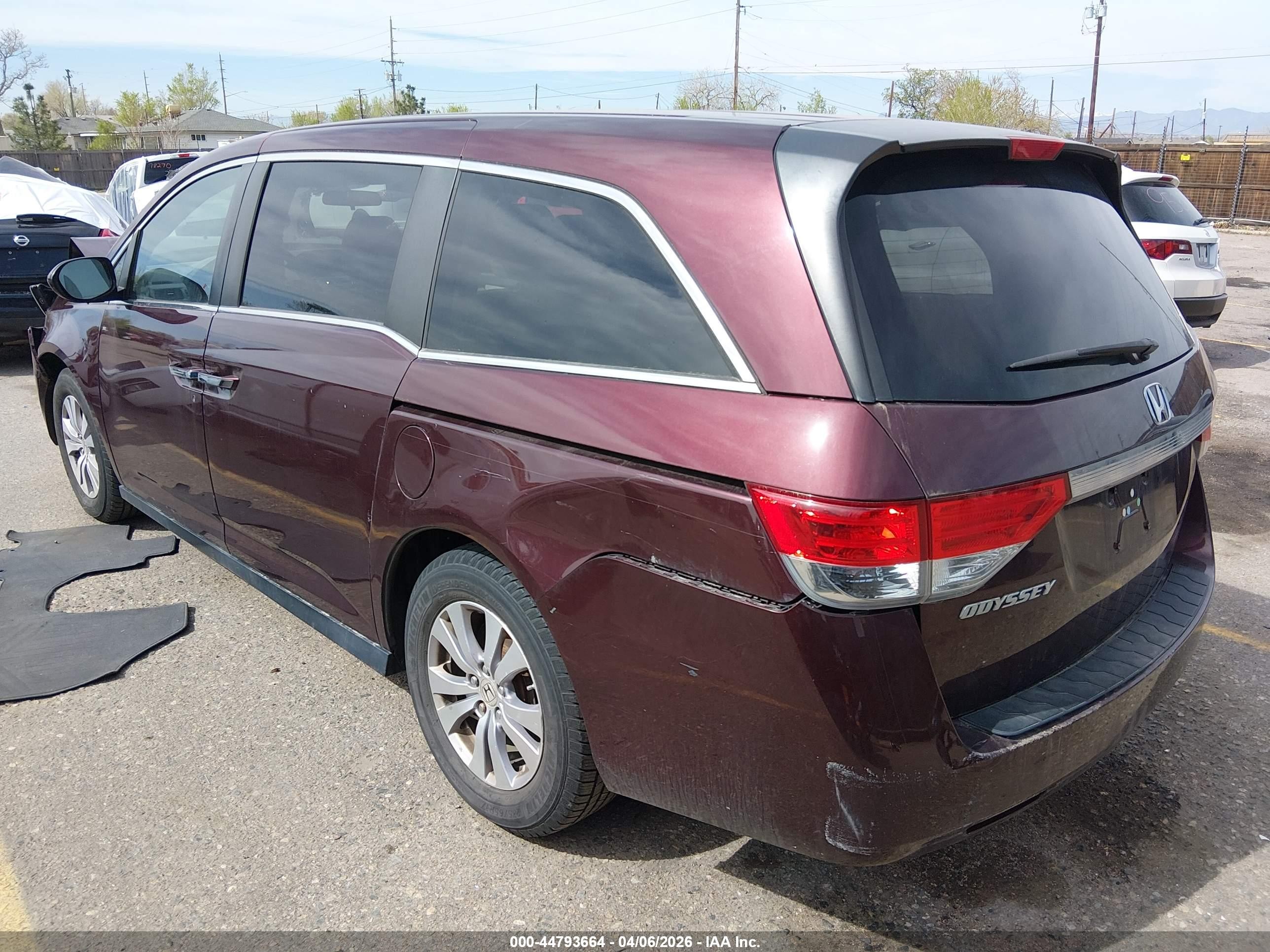 2014 Honda Odyssey Ex Burgundy vin: 5FNRL5H46EB050901