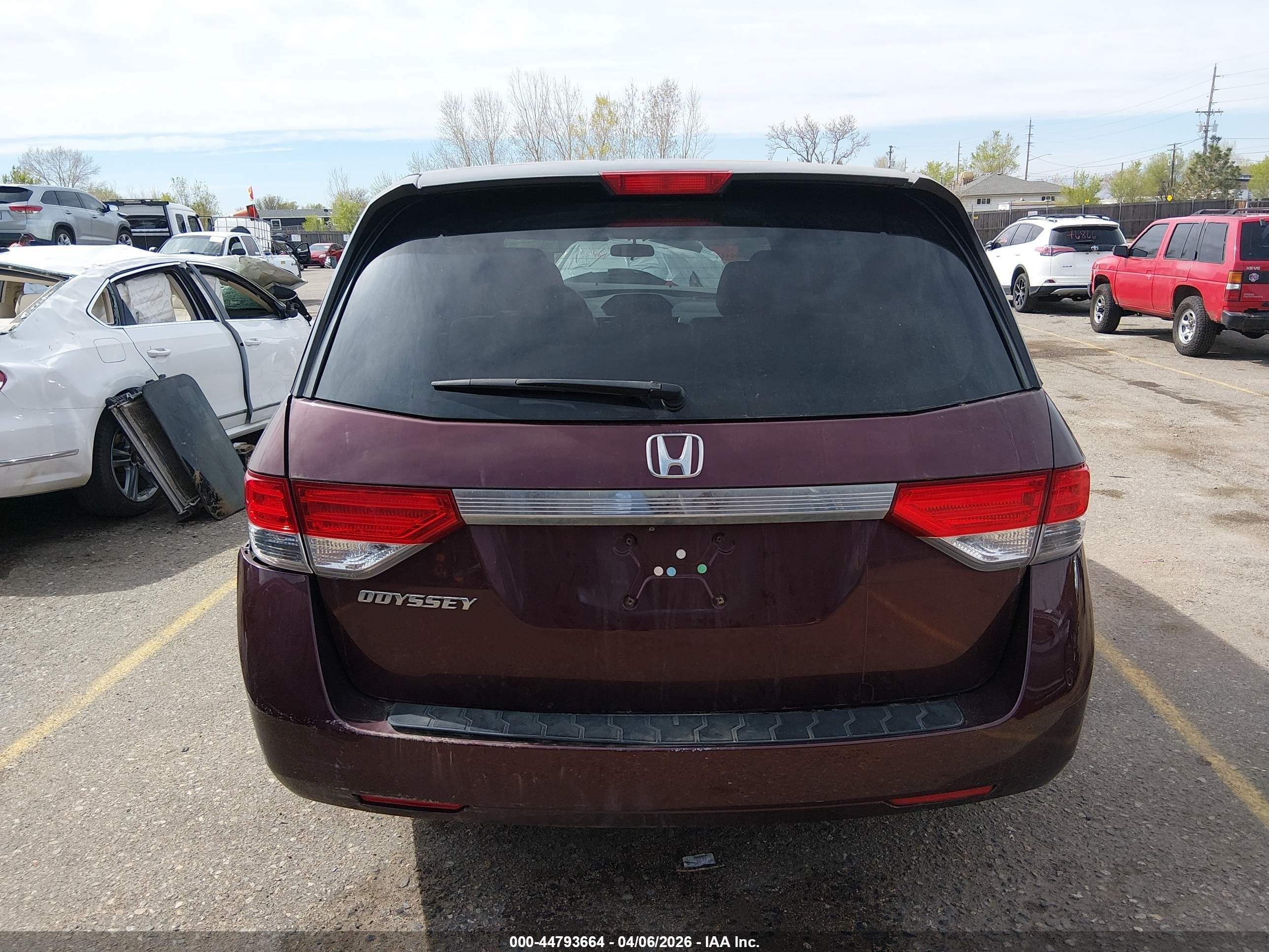 2014 Honda Odyssey Ex Burgundy vin: 5FNRL5H46EB050901