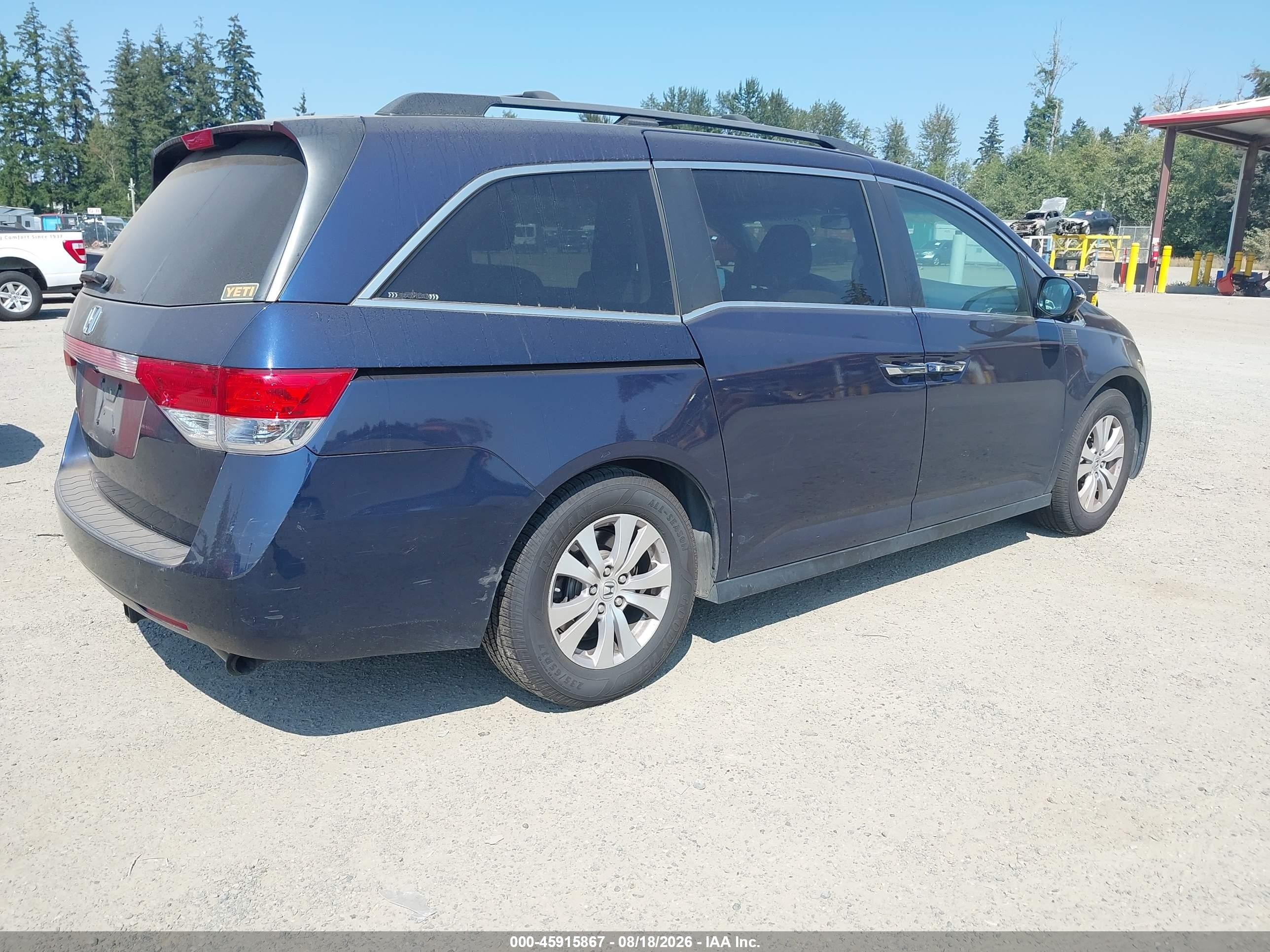 2014 Honda Odyssey Ex Blue vin: 5FNRL5H46EB109381