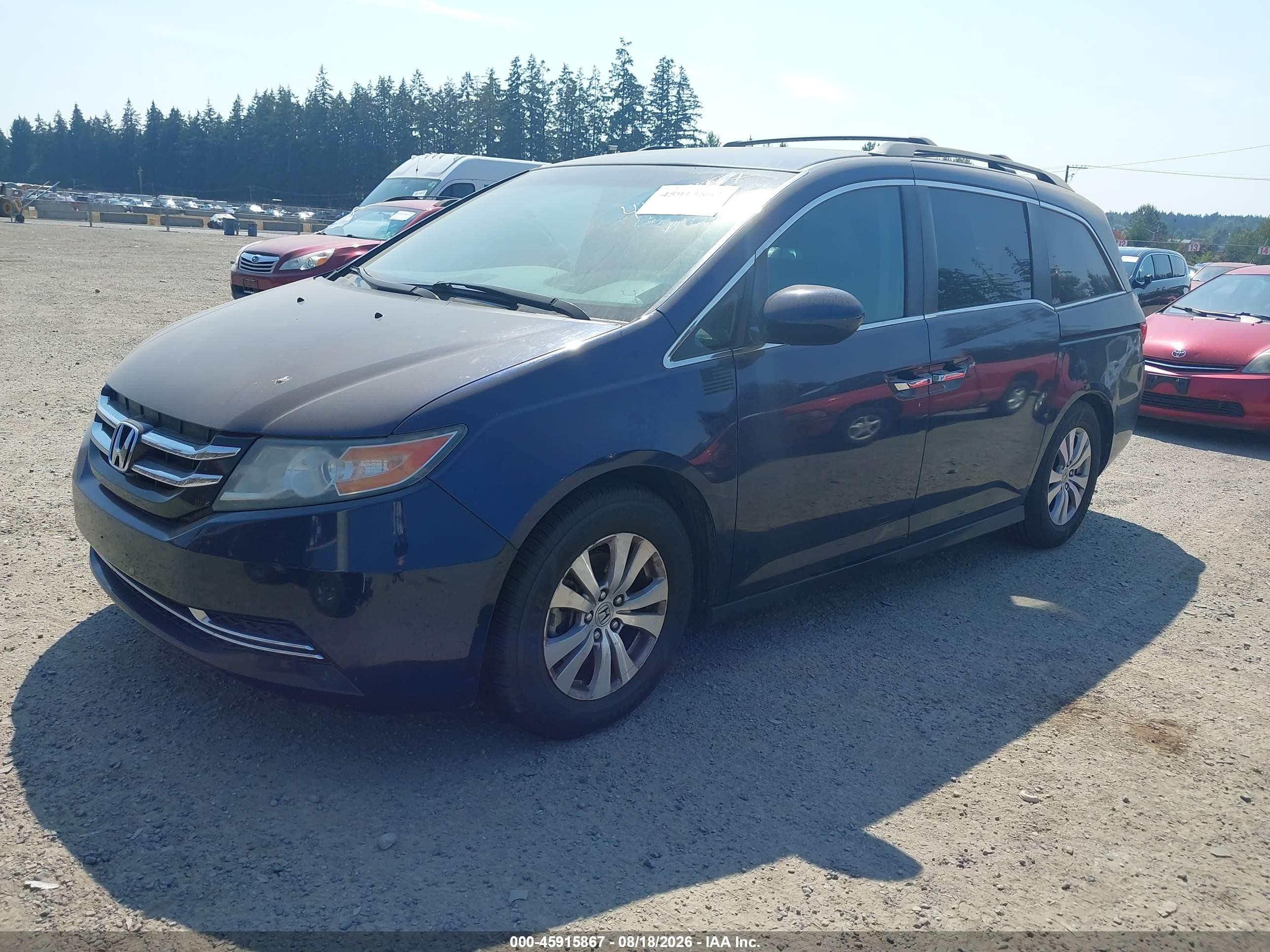 2014 Honda Odyssey Ex Blue vin: 5FNRL5H46EB109381