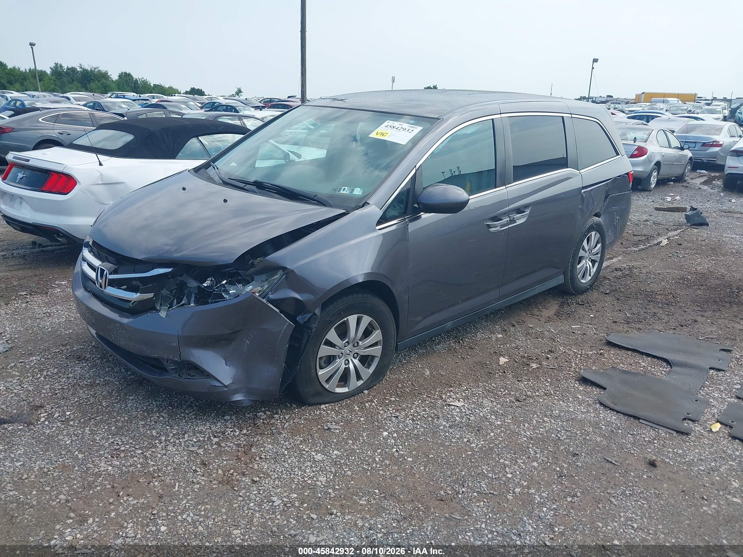 2015 Honda Odyssey Ex Gray vin: 5FNRL5H46FB068929