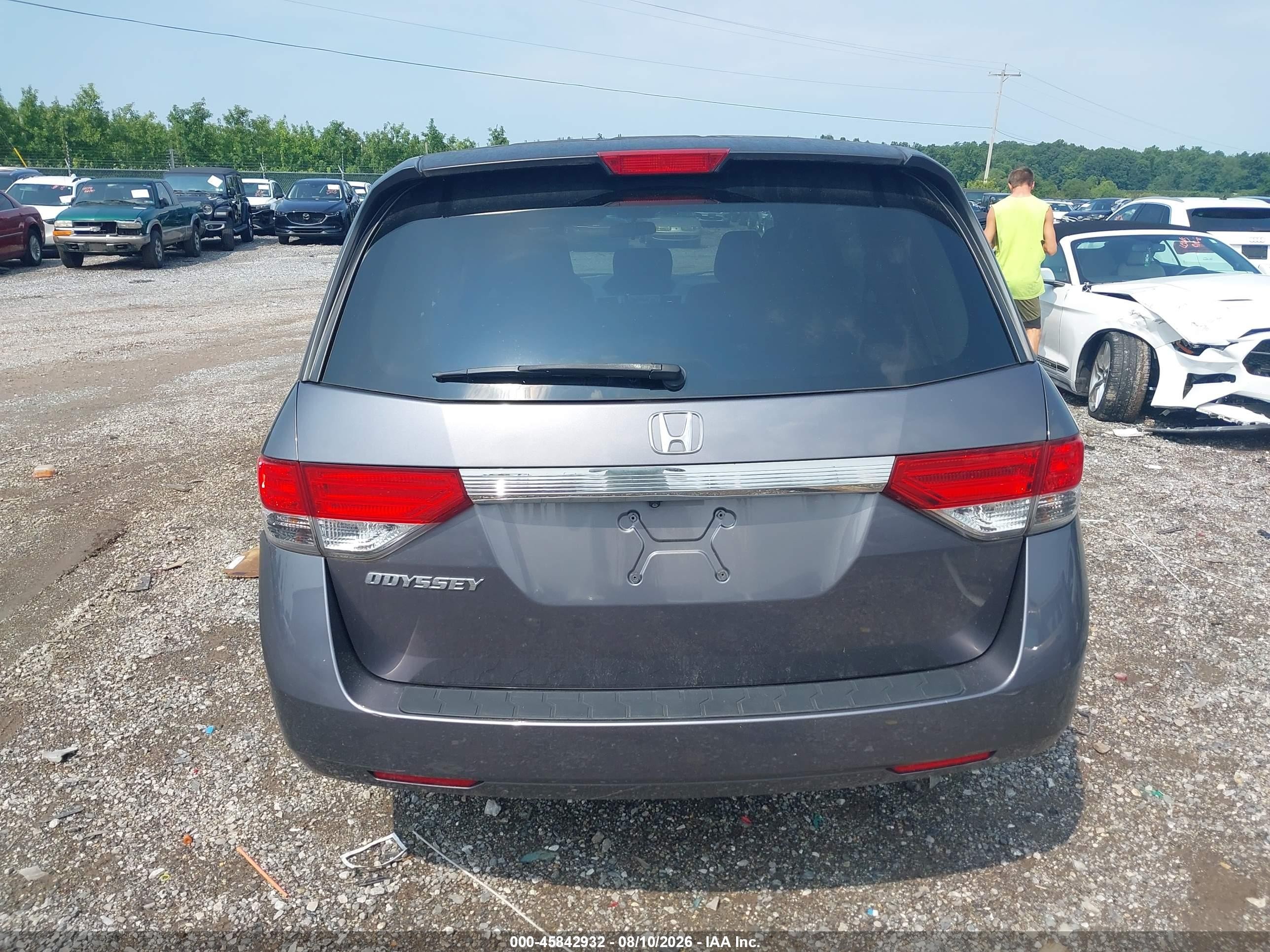 2015 Honda Odyssey Ex Gray vin: 5FNRL5H46FB068929