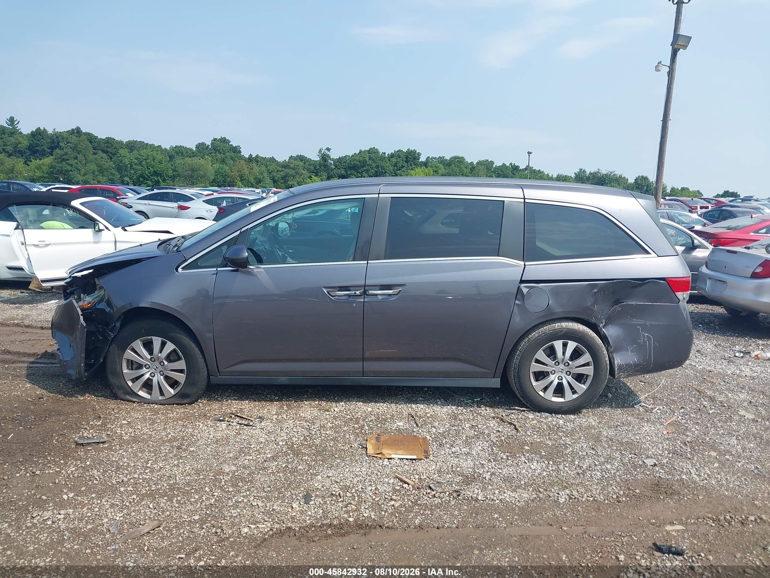 2015 Honda Odyssey Ex Gray vin: 5FNRL5H46FB068929