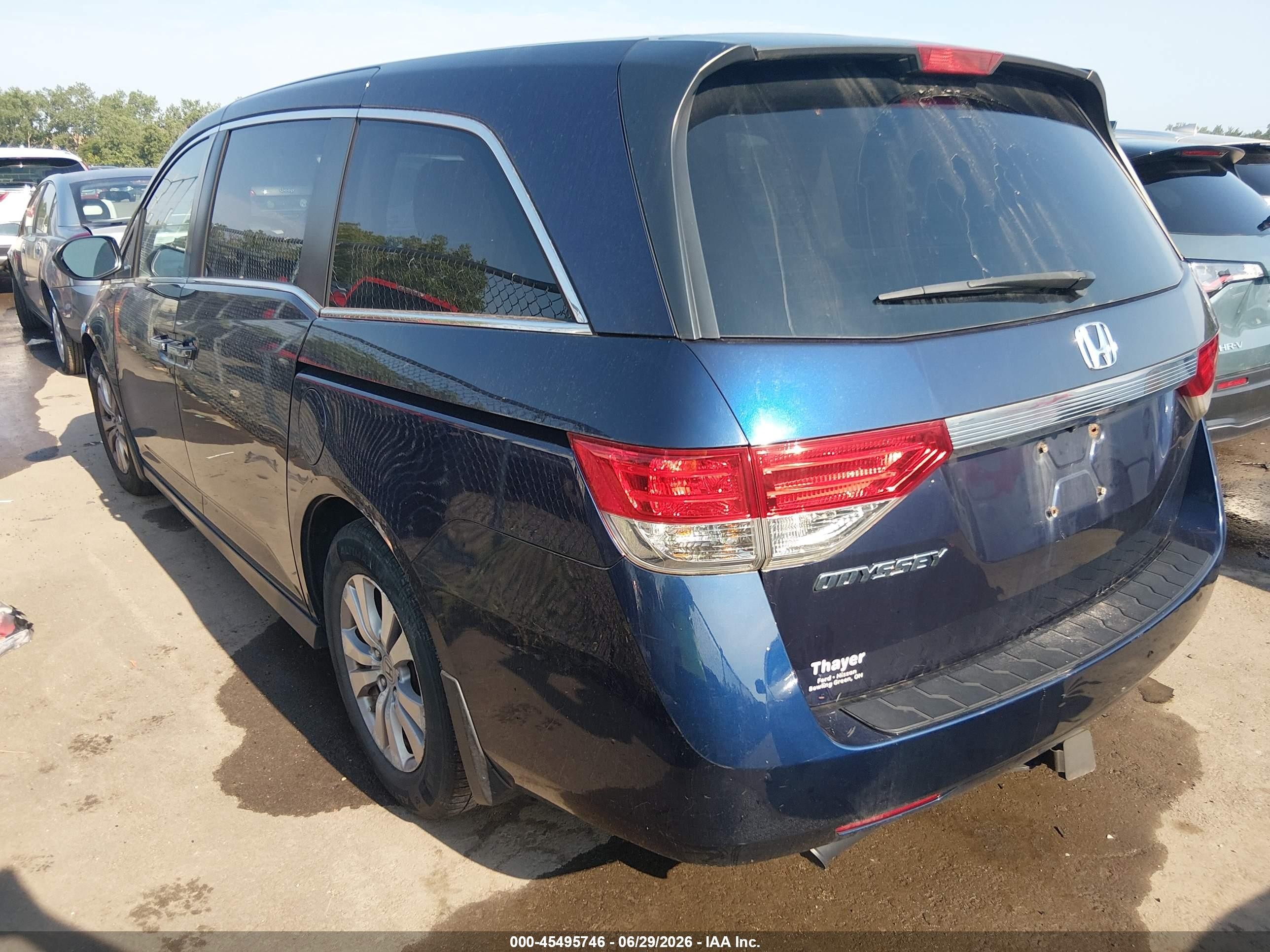 2015 Honda Odyssey Ex Blue vin: 5FNRL5H46FB080529