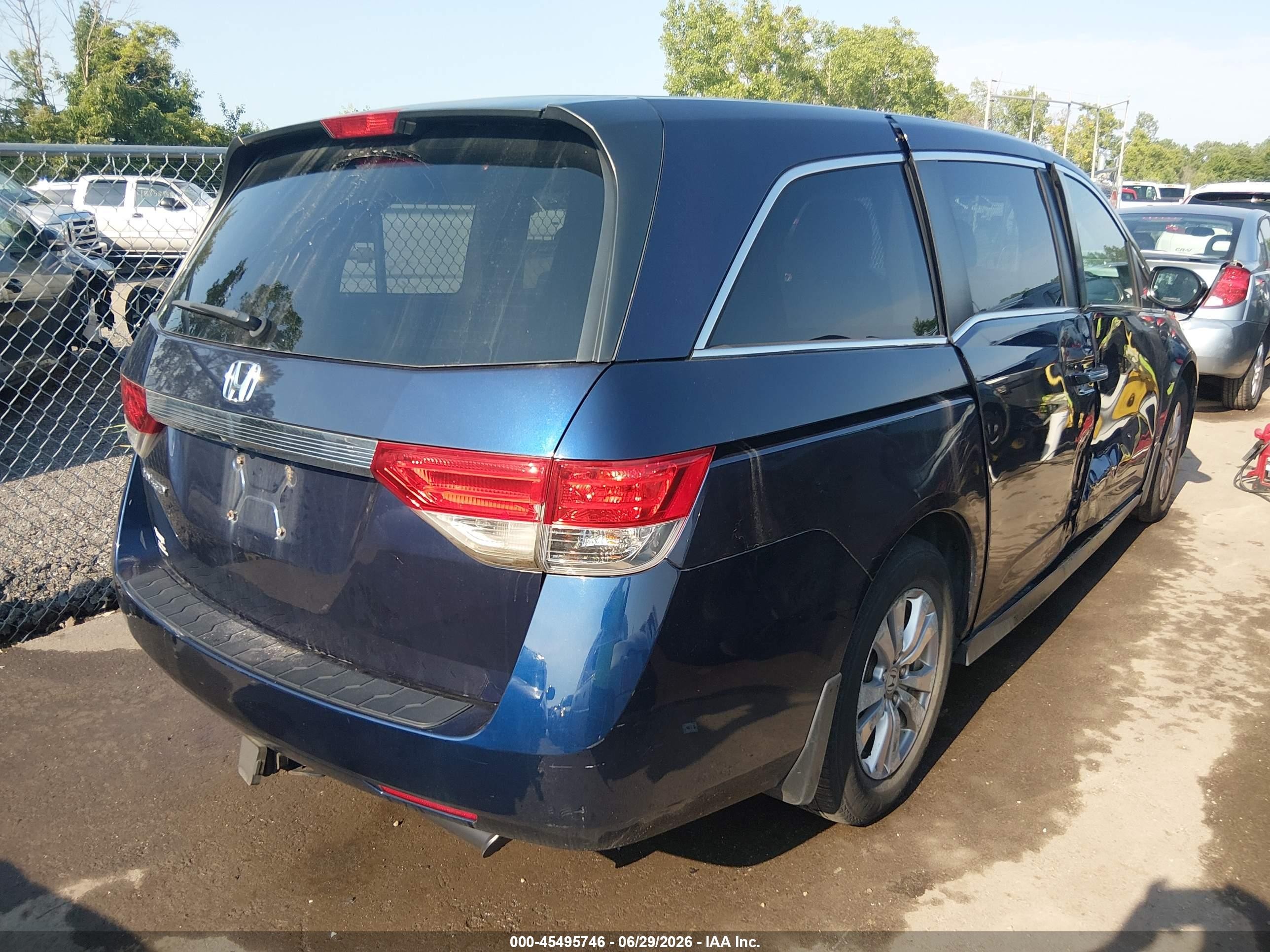 2015 Honda Odyssey Ex Blue vin: 5FNRL5H46FB080529