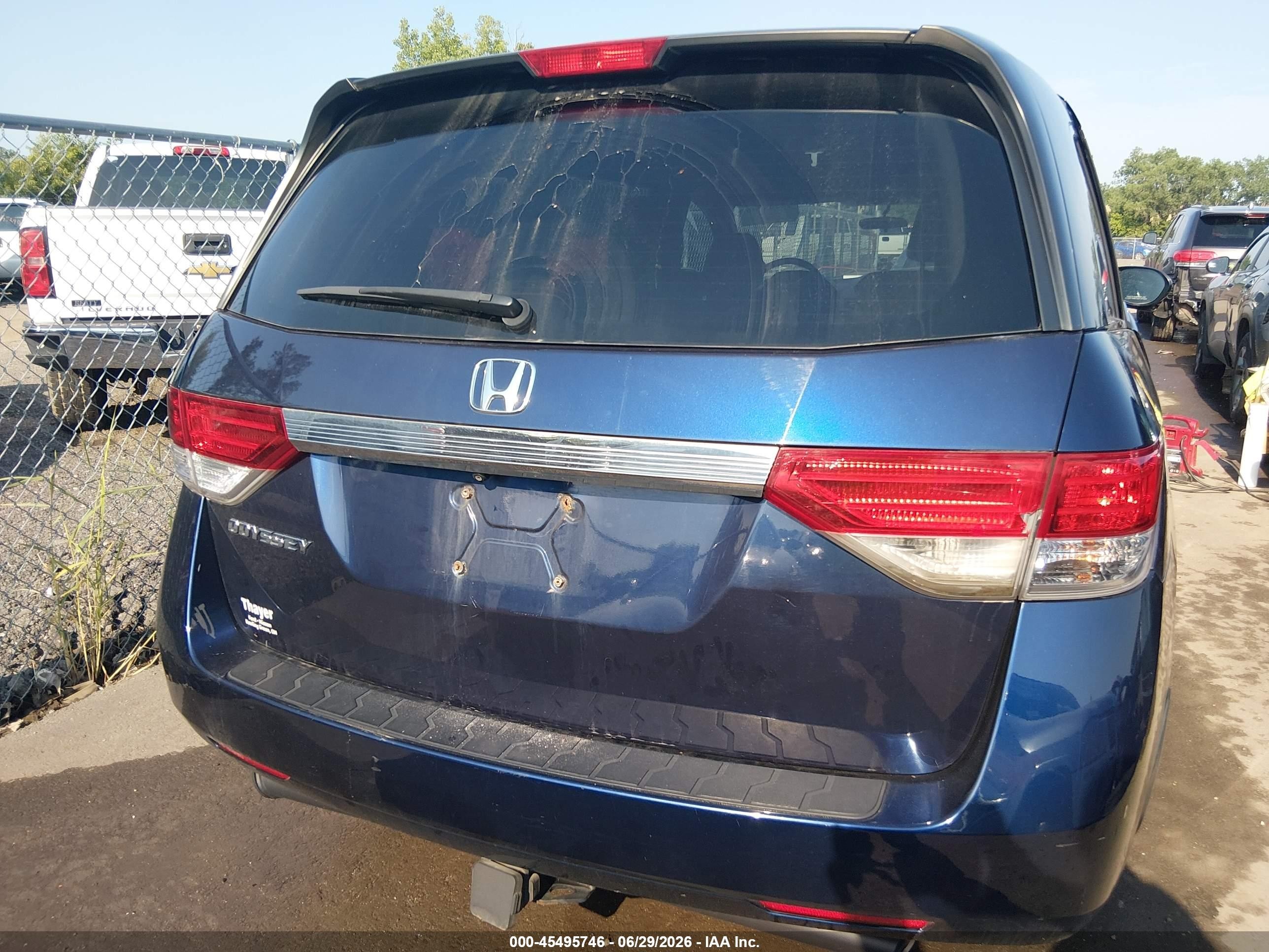 2015 Honda Odyssey Ex Blue vin: 5FNRL5H46FB080529