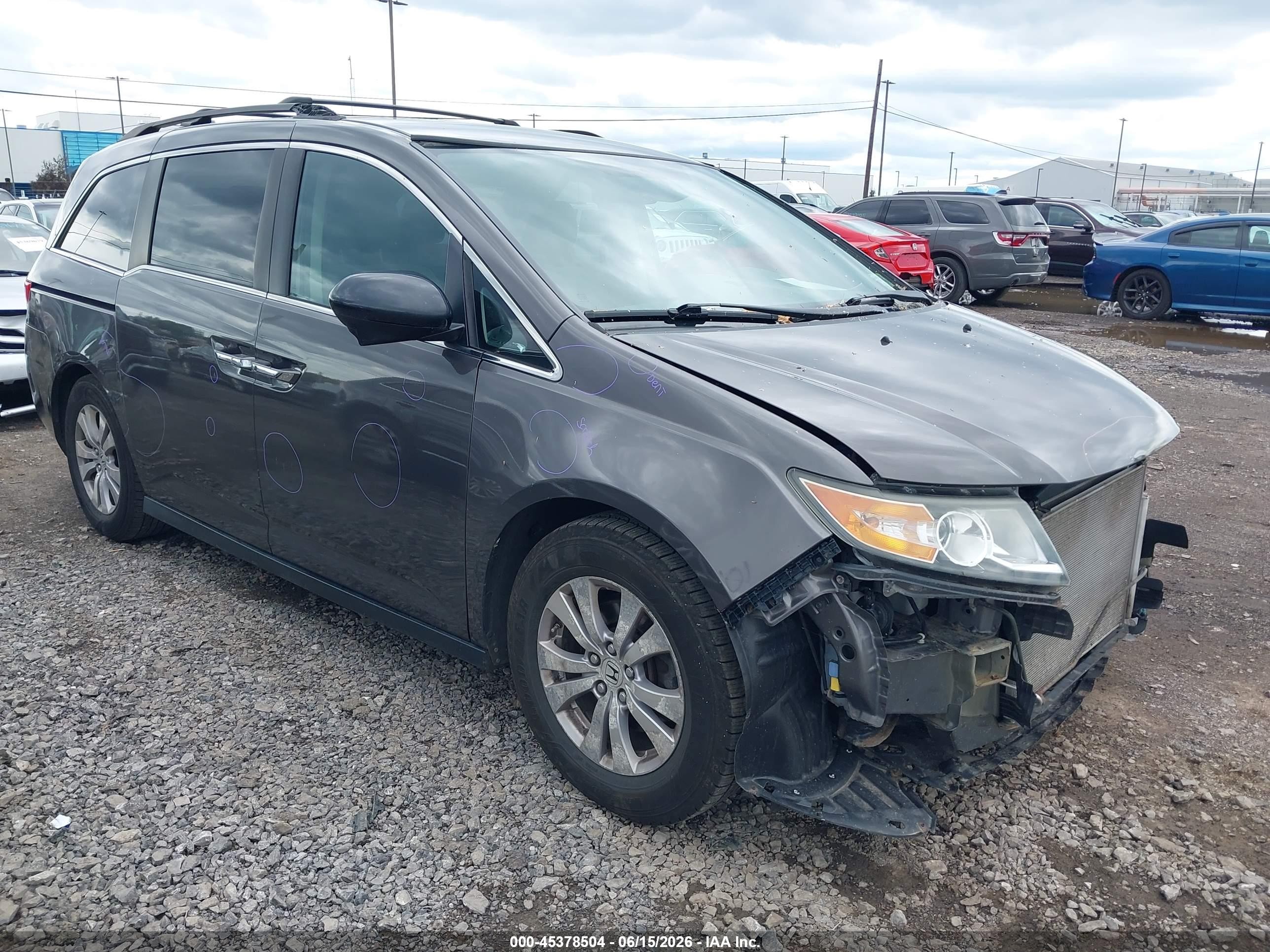 2015 Honda Odyssey Ex Серый vin: 5FNRL5H46FB129275