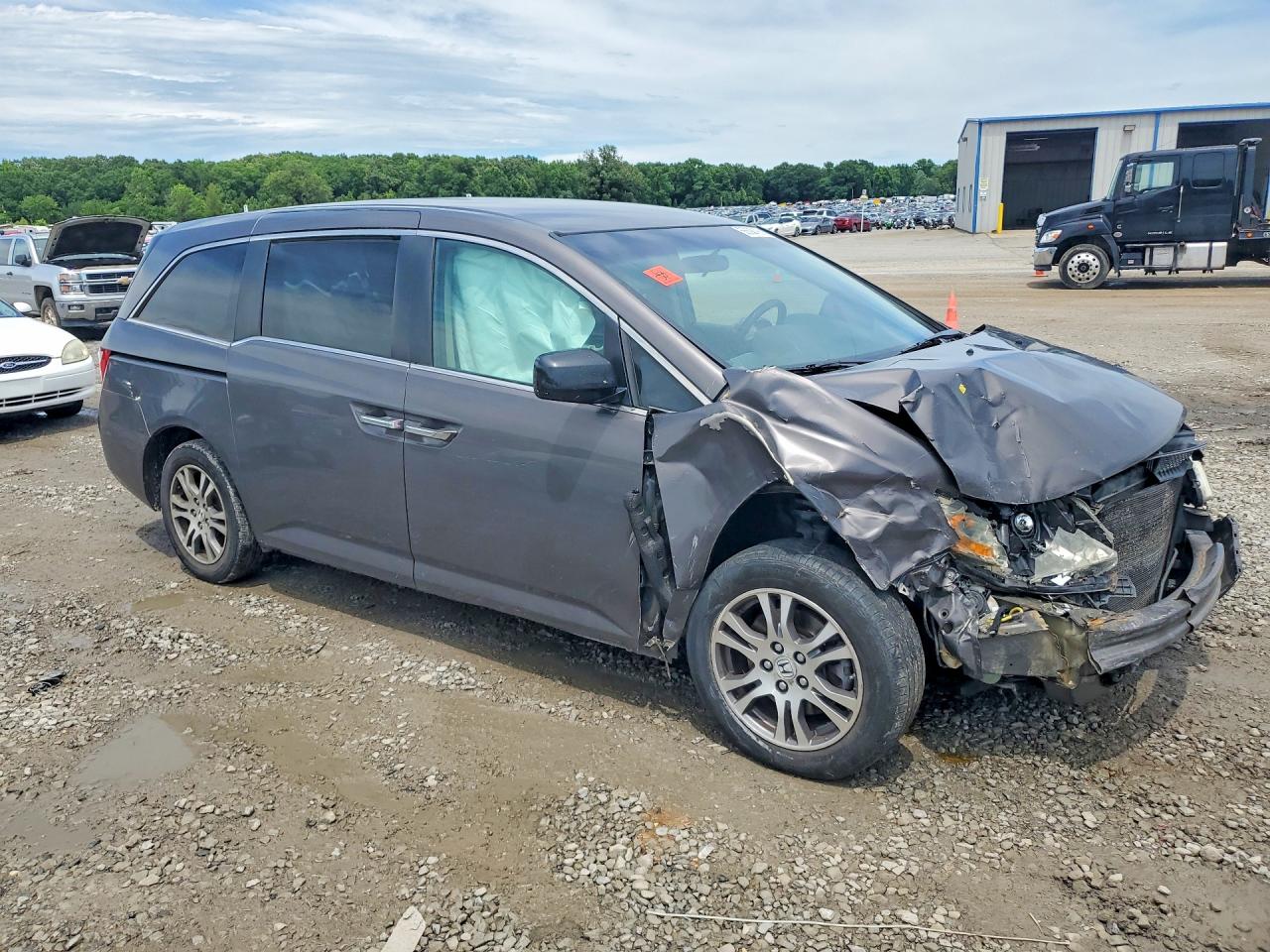 2012 Honda Odyssey Ex Gray vin: 5FNRL5H47CB071396