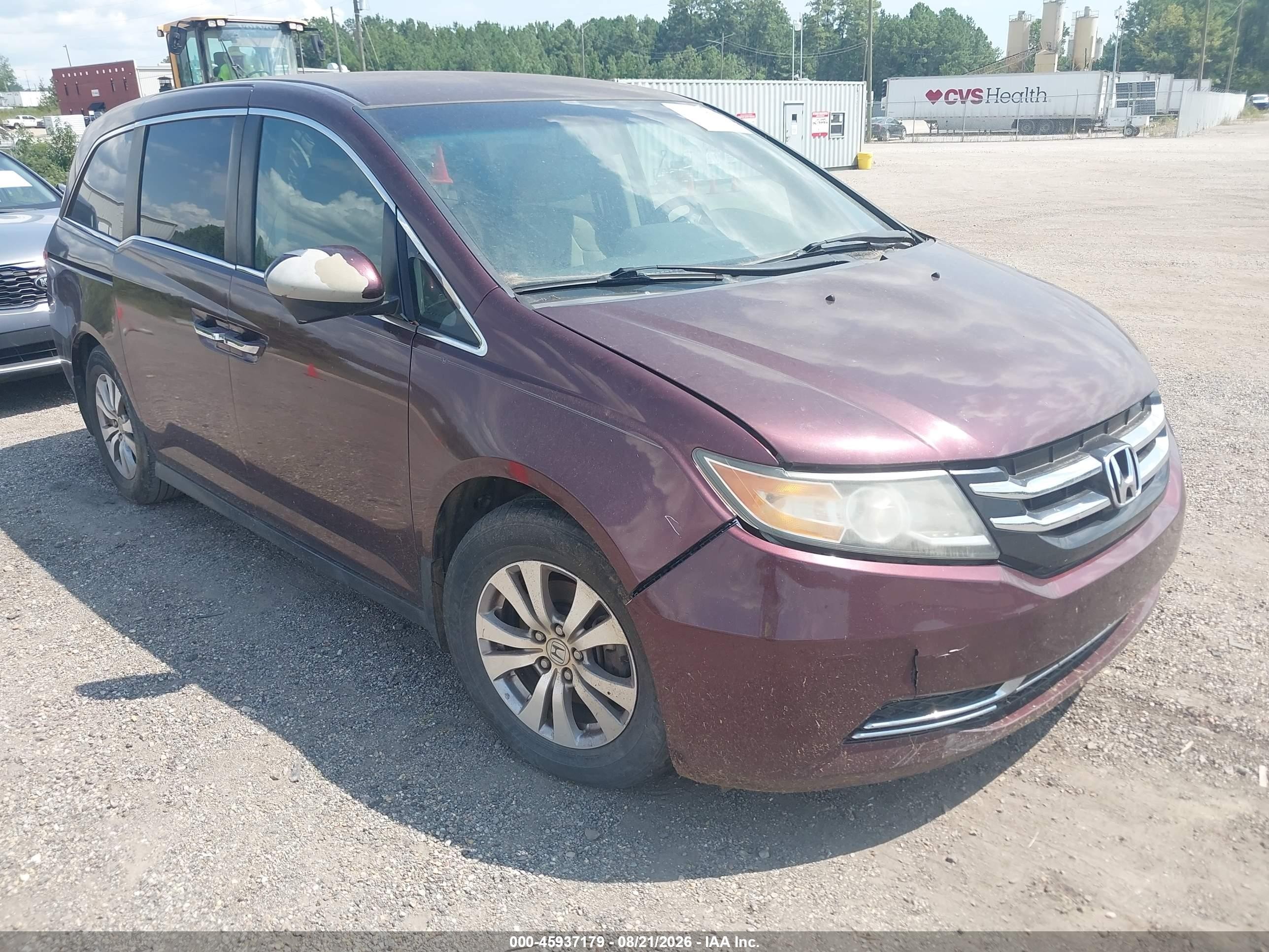 2014 Honda Odyssey Ex Maroon vin: 5FNRL5H47EB005501